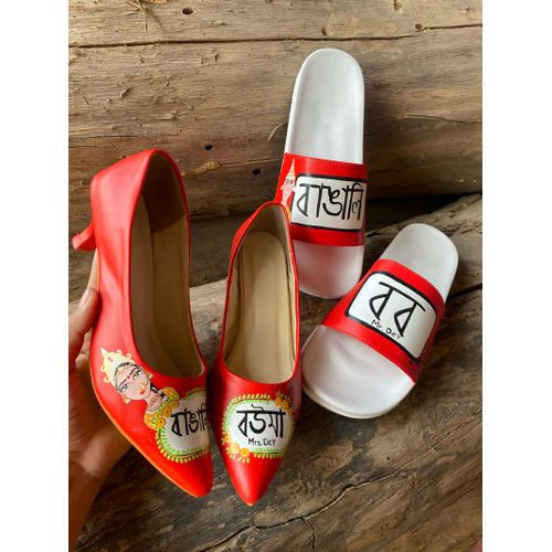 Red Pumps- Mens Flats Combo