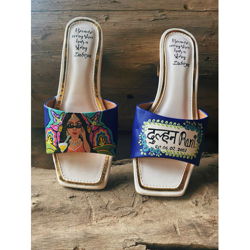 Swag Dulhan Artwork (Blue Sq. Toe Heels)