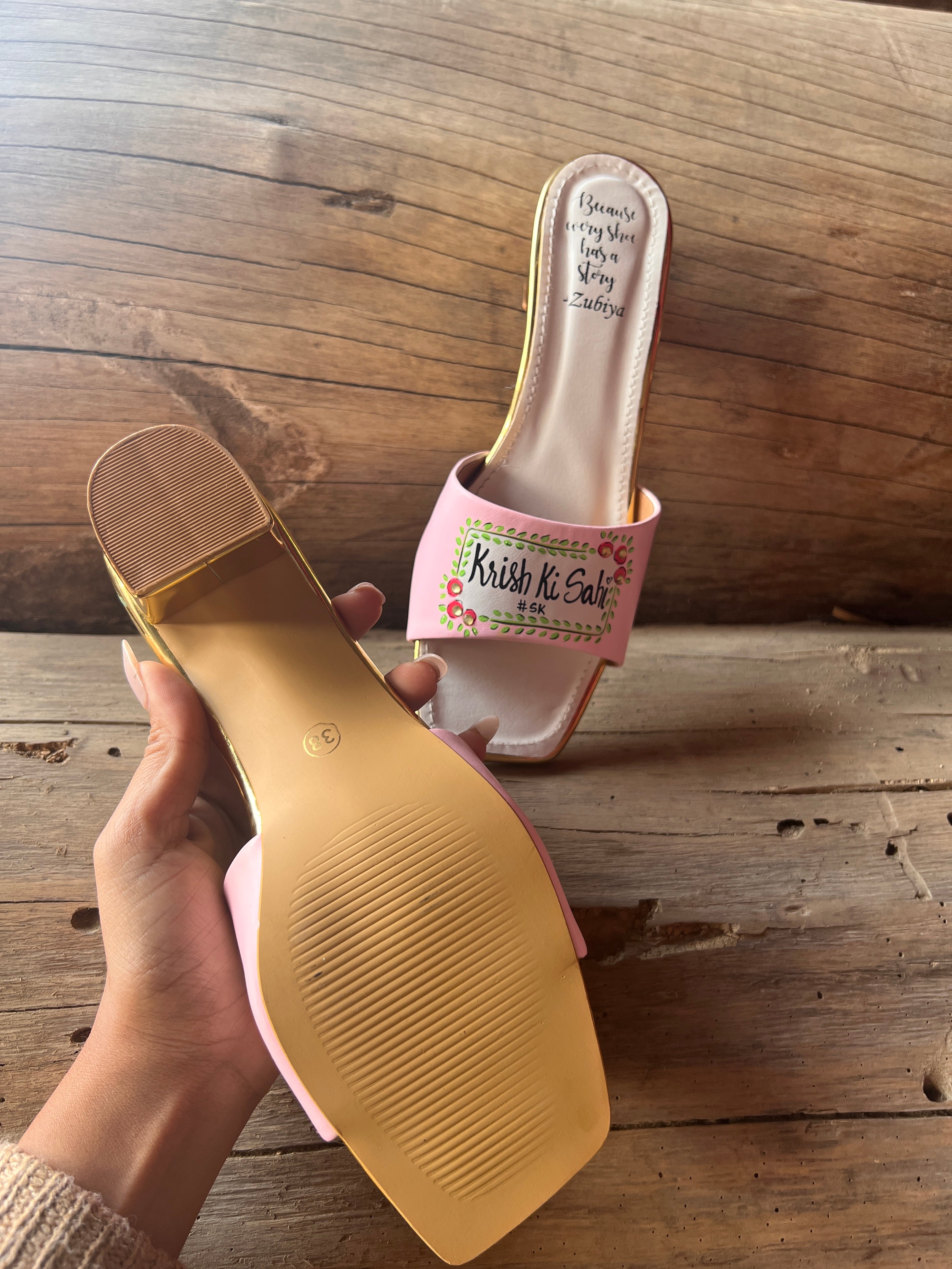 Baby Pink-Swag Dulhan Artwork Heels