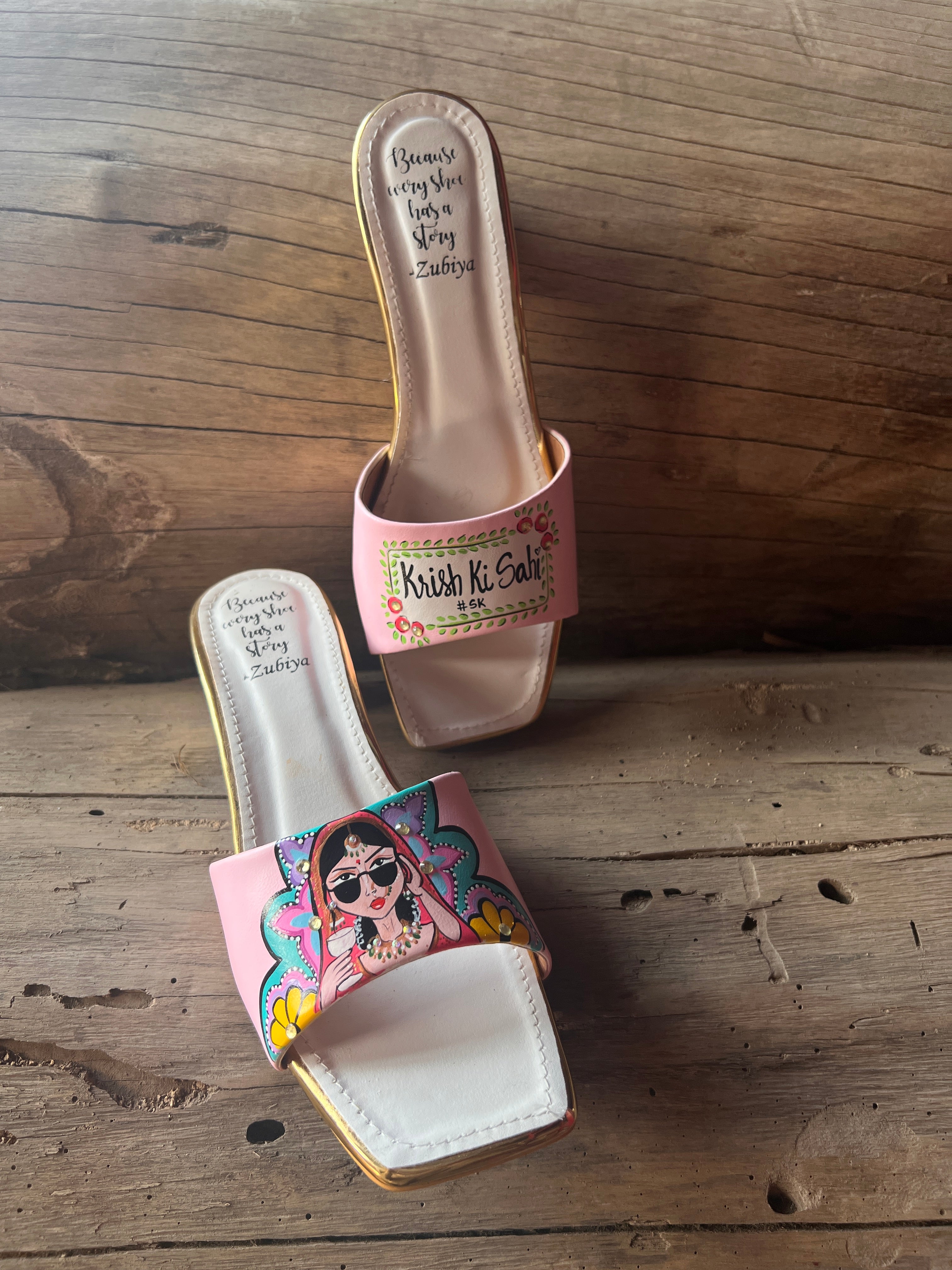 Baby Pink-Swag Dulhan Artwork Heels