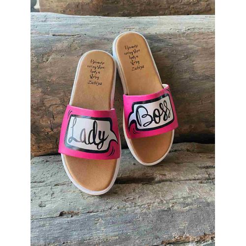 Lady Boss Hot Pink Slides