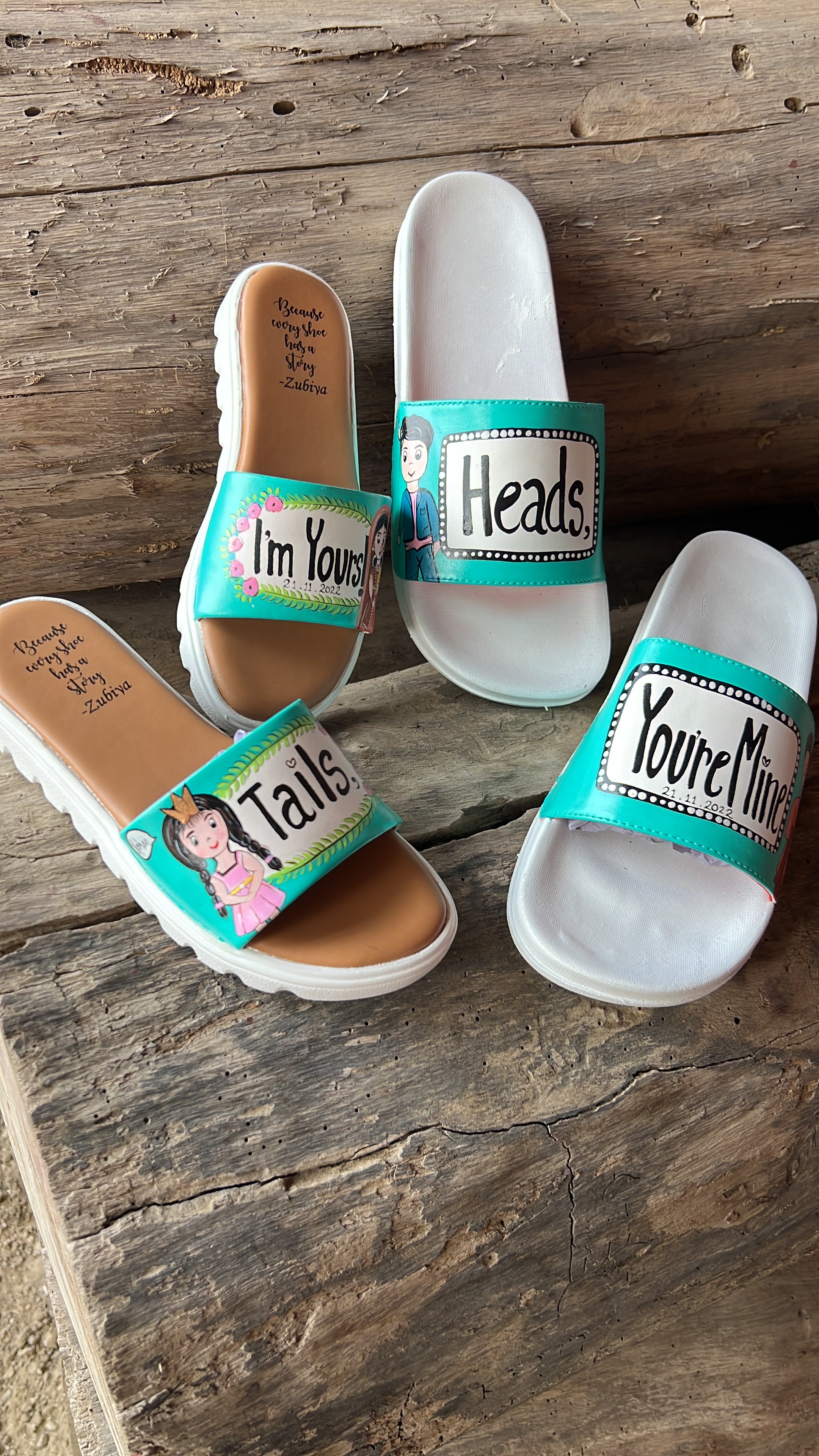 aqua flats couple combo