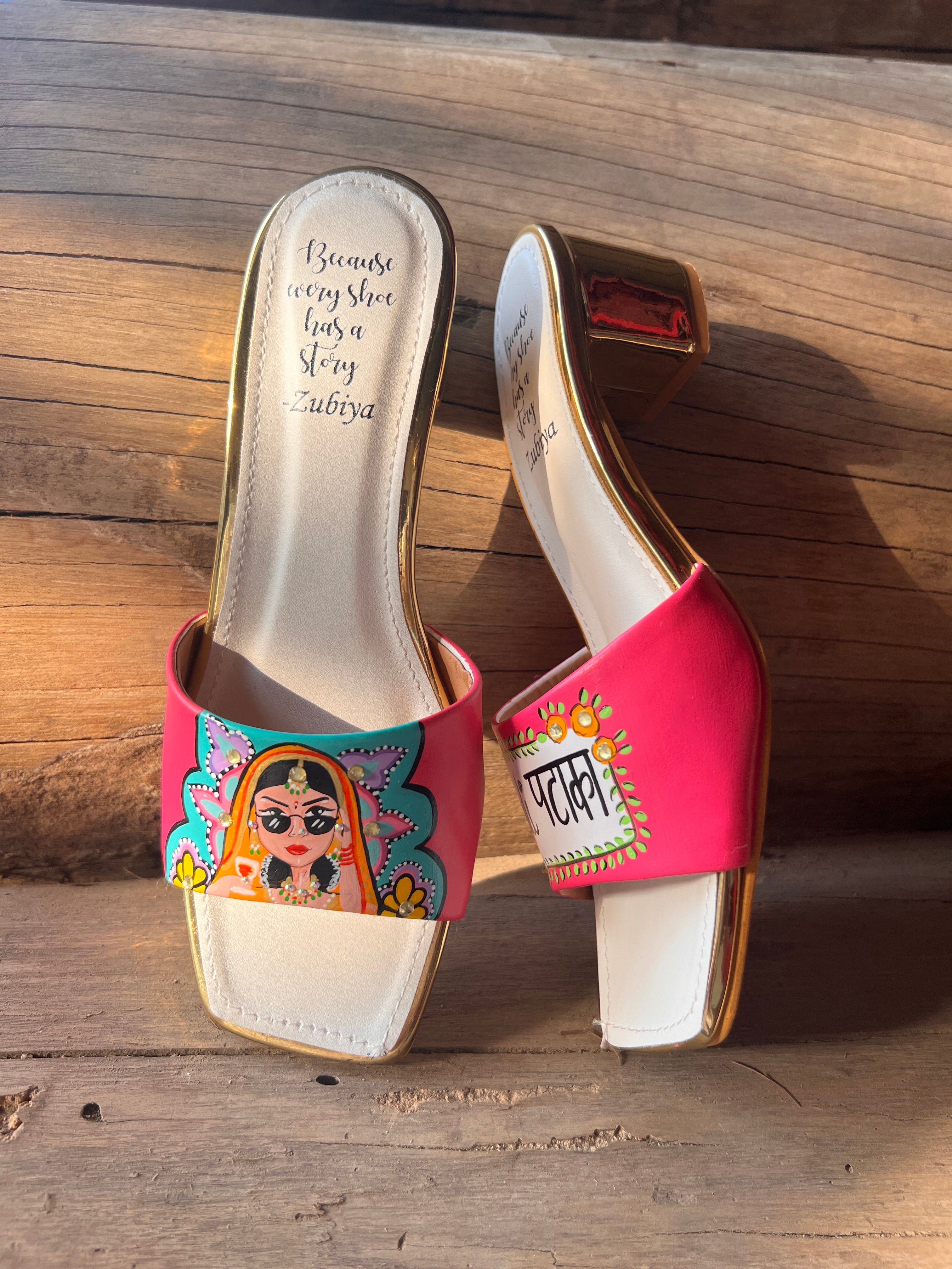 Hot Pink- Swag Dulhan Artwork Heels