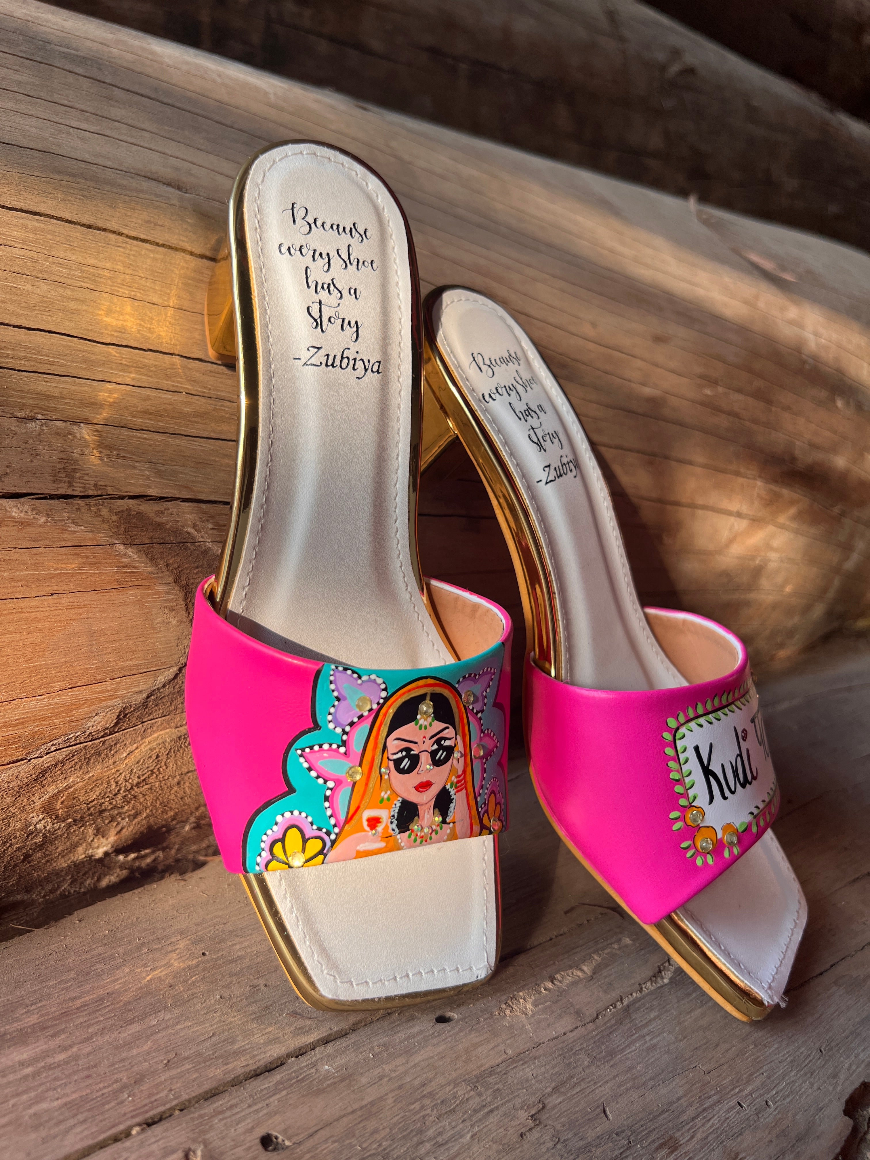 Hot Pink- Swag Dulhan Artwork Heels
