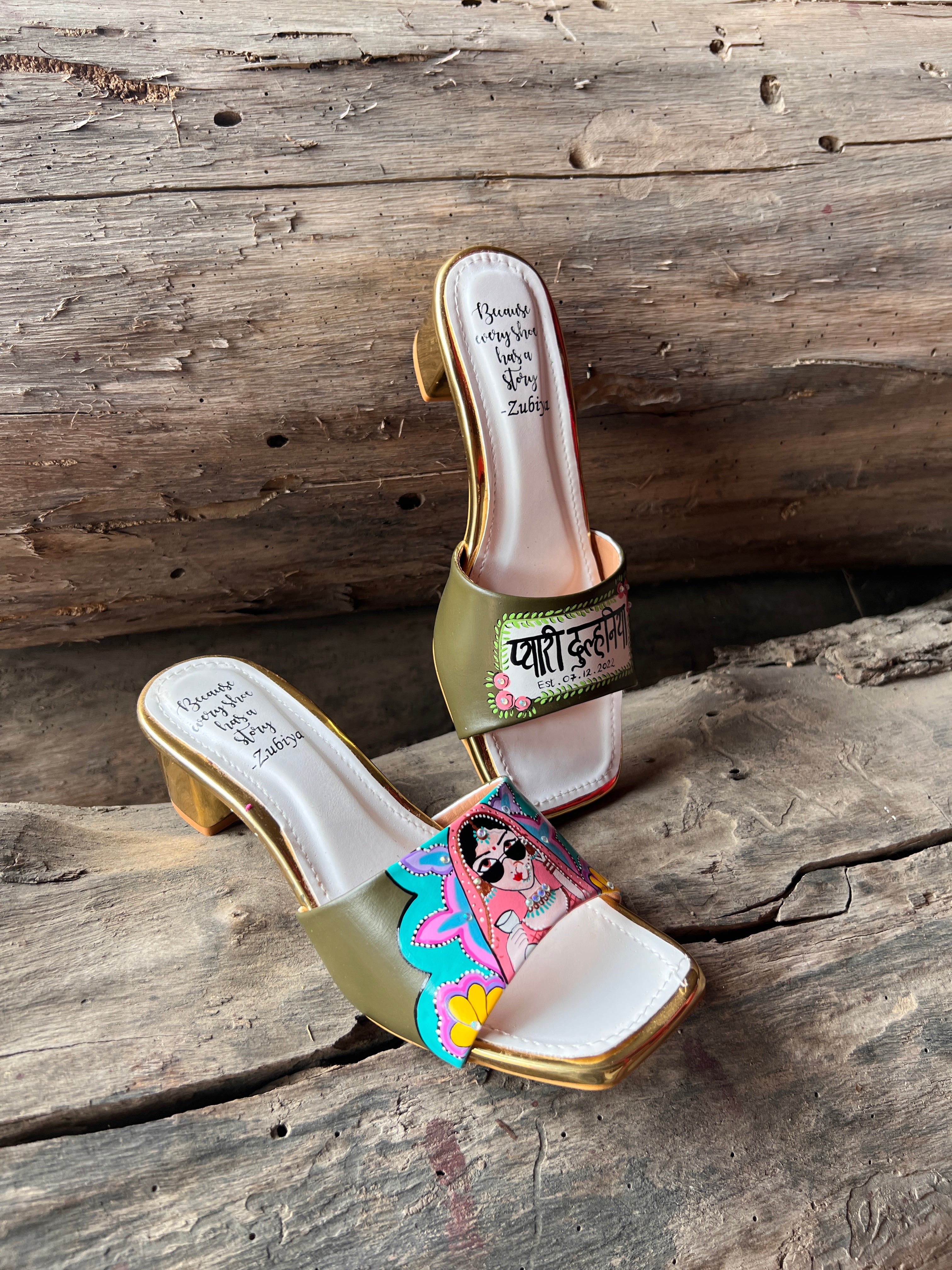 olive swag dulhan artwork heels