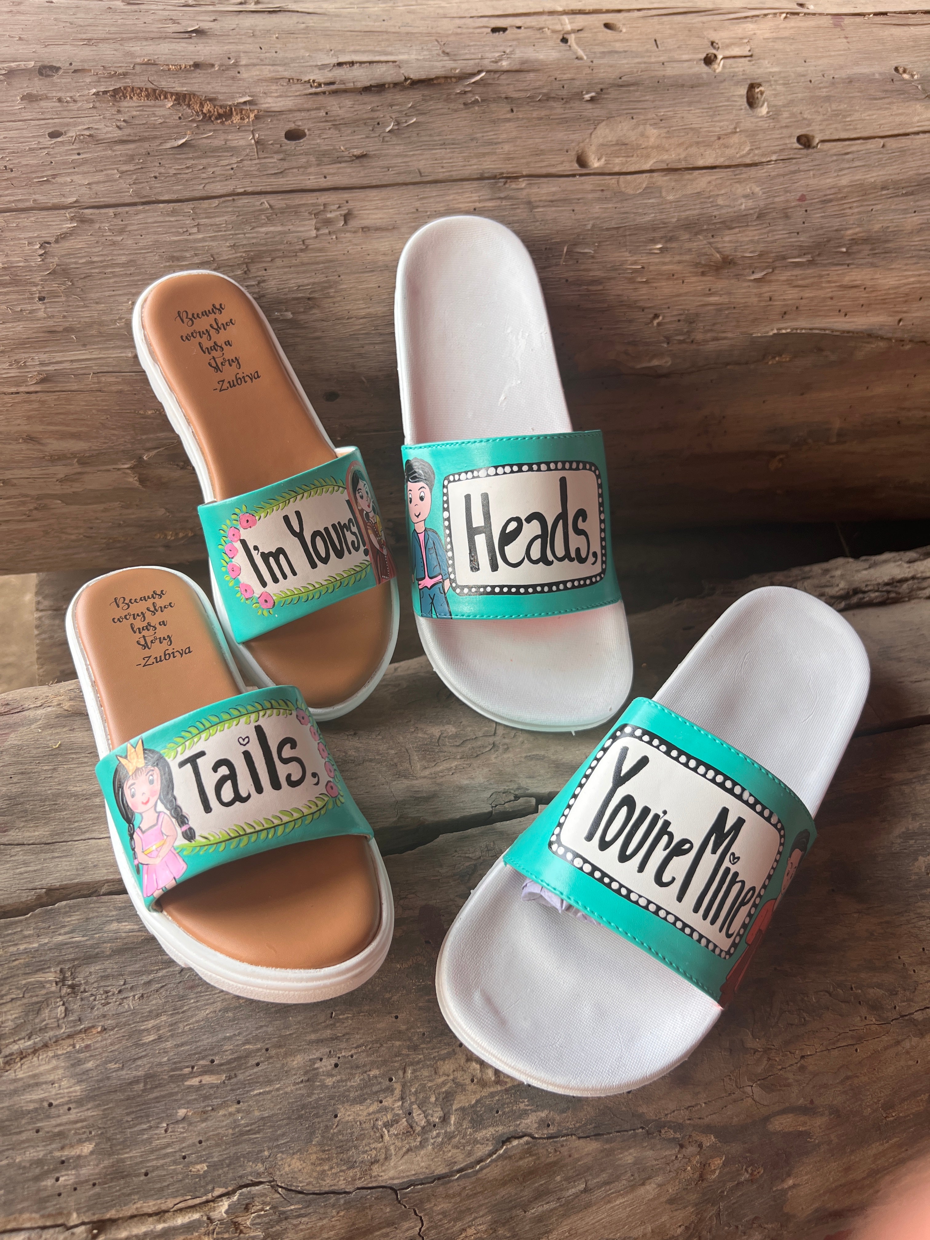 aqua flats couple combo