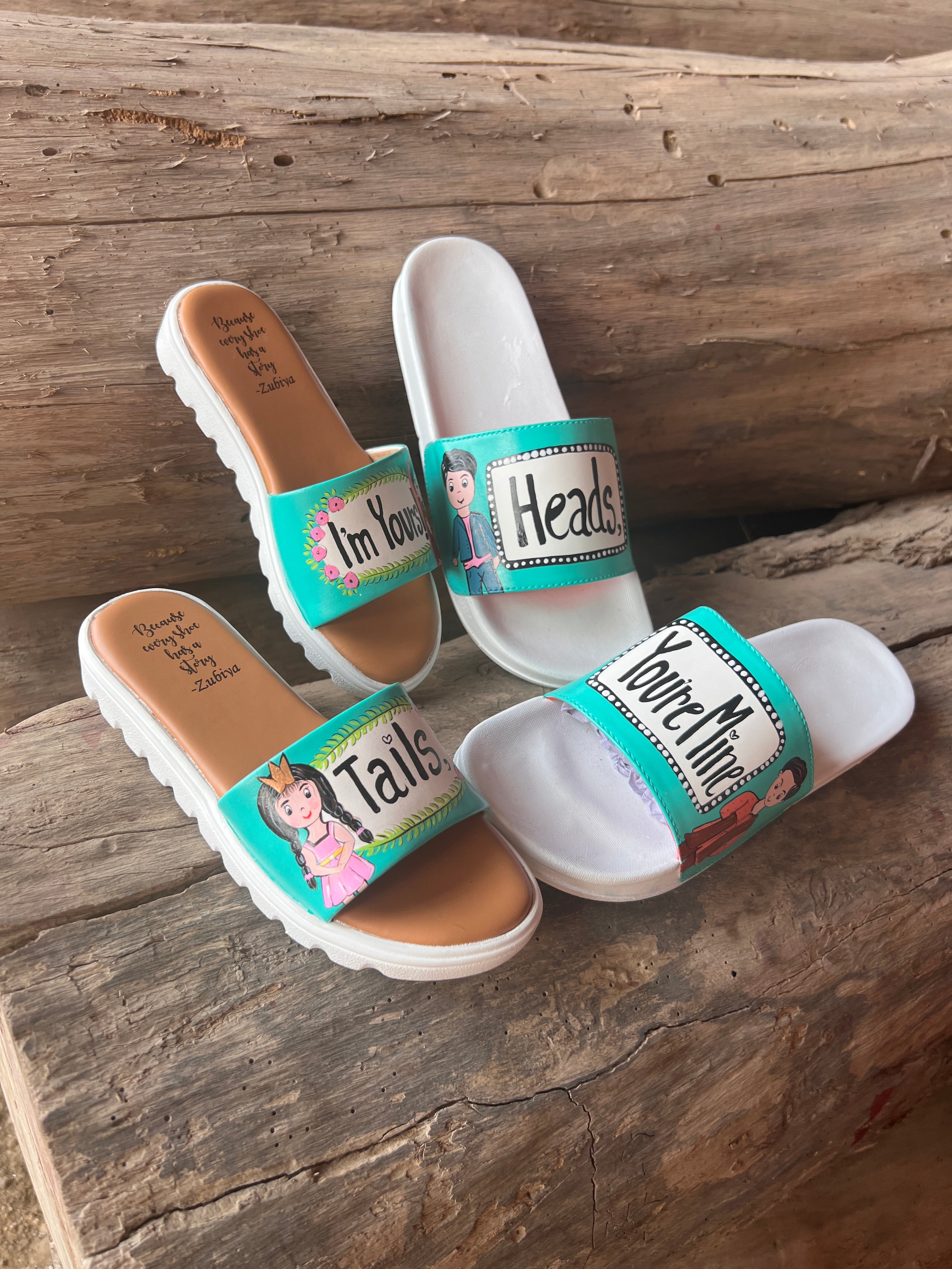 aqua flats couple combo