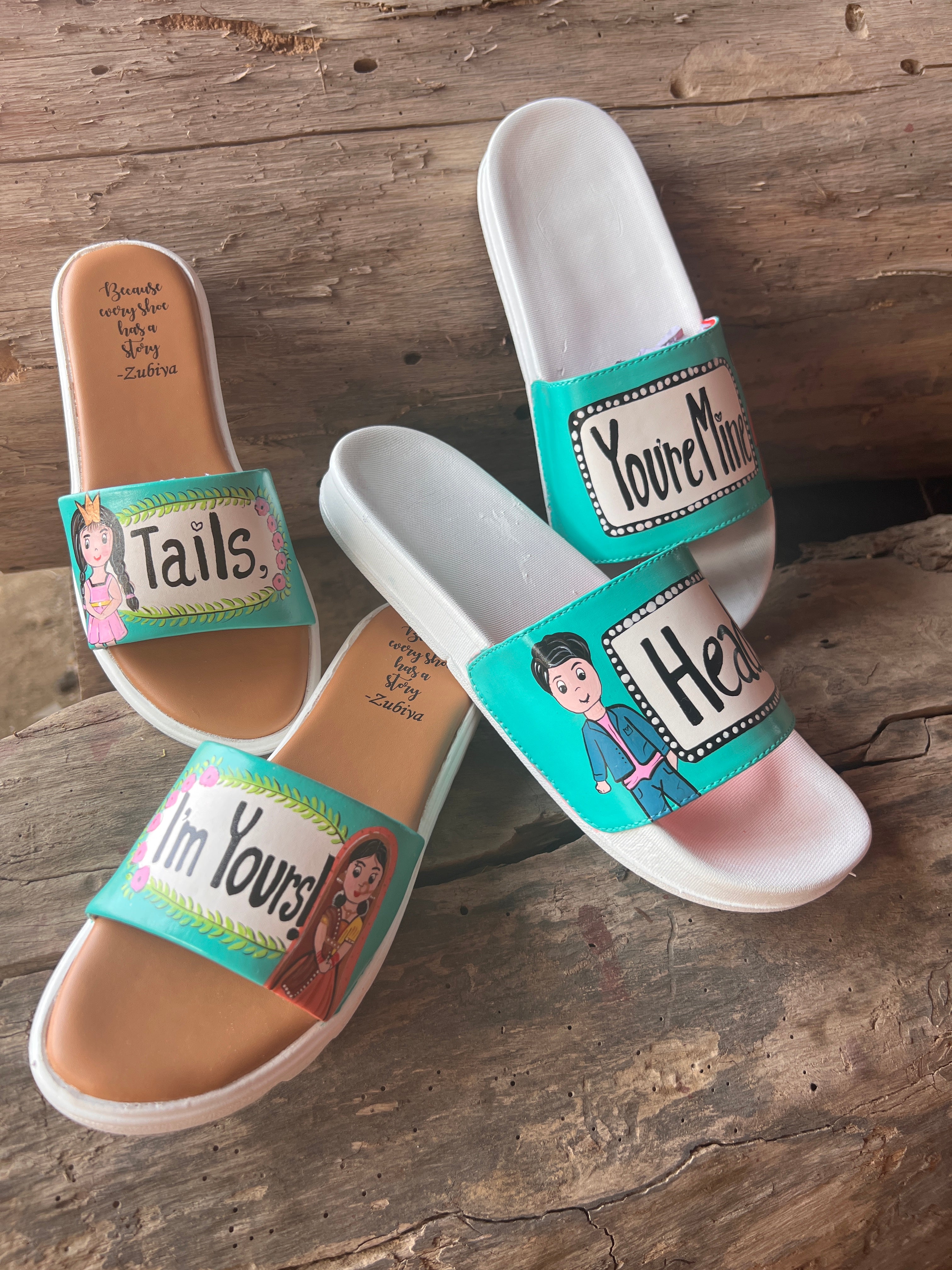 aqua flats couple combo