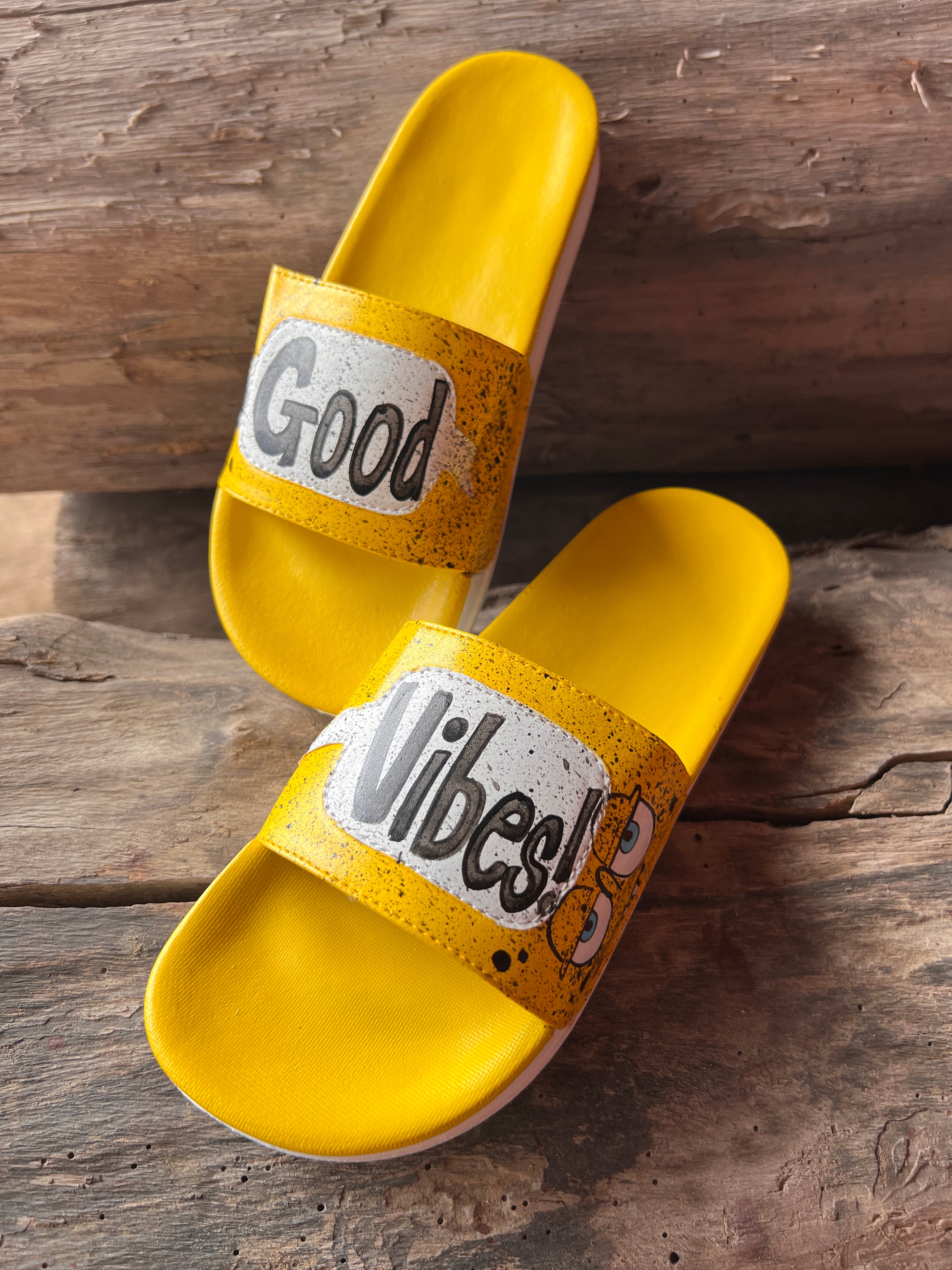 good vibes sponge bob mens slides
