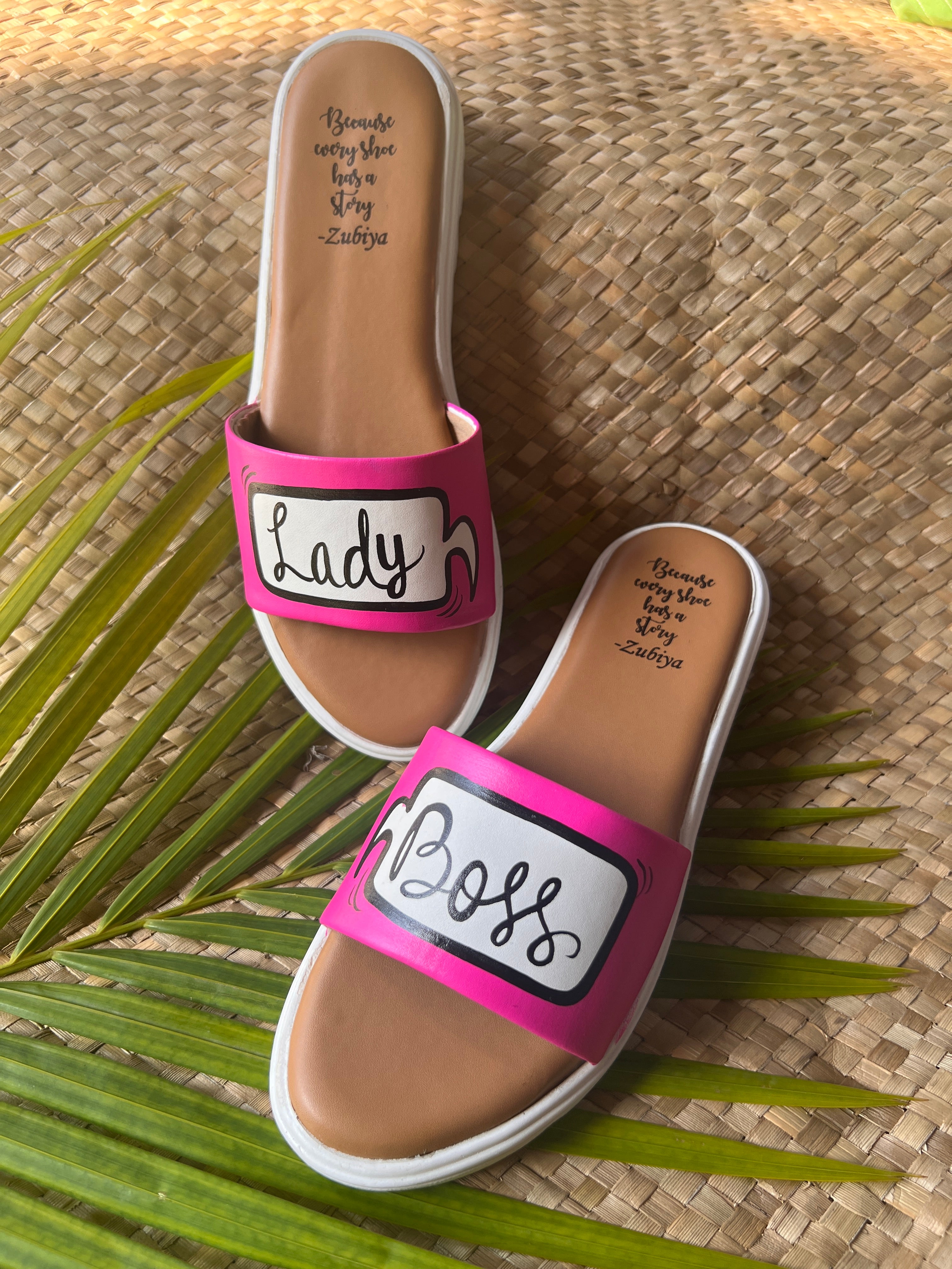Lady Boss Hot Pink Slides