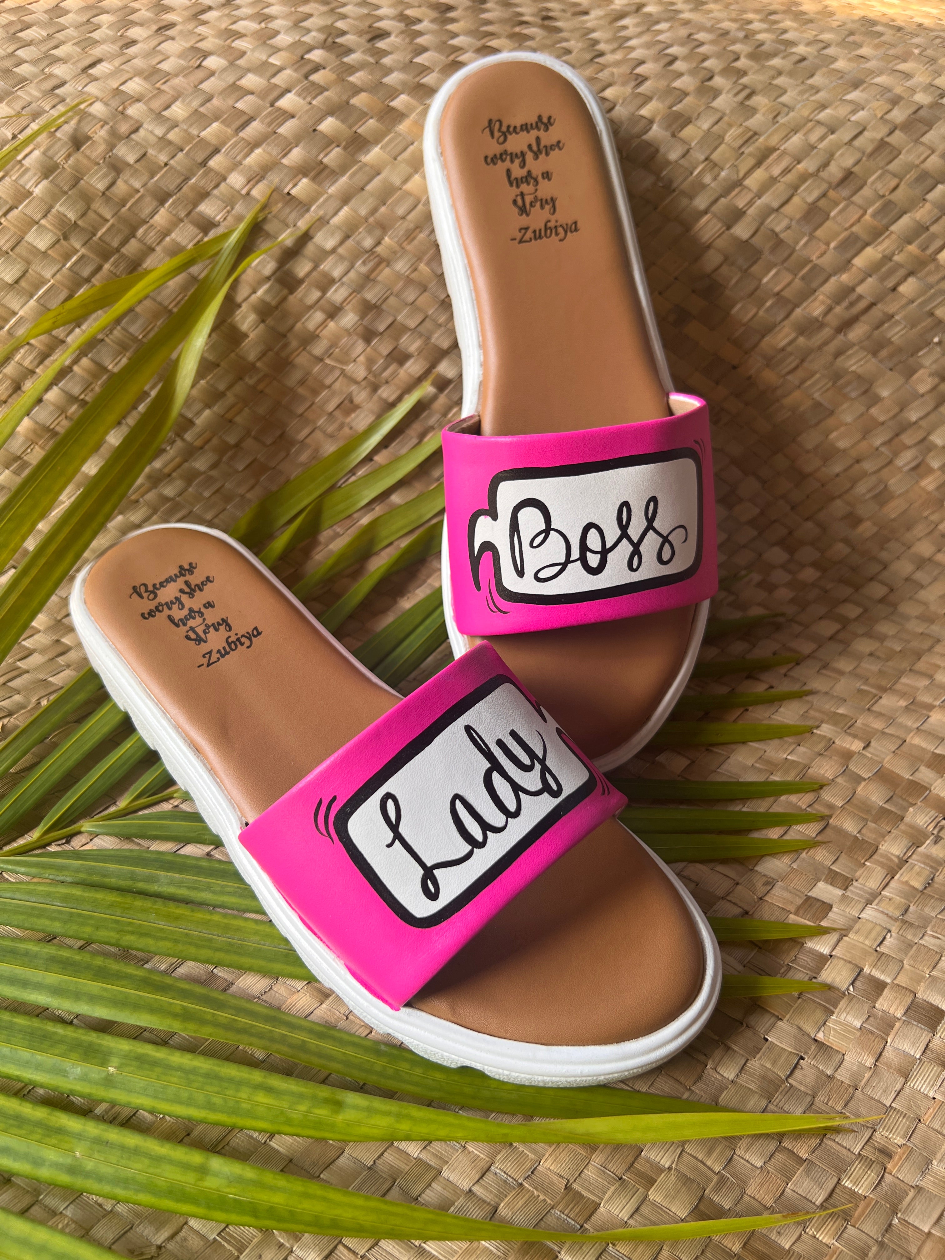 Lady Boss Hot Pink Slides