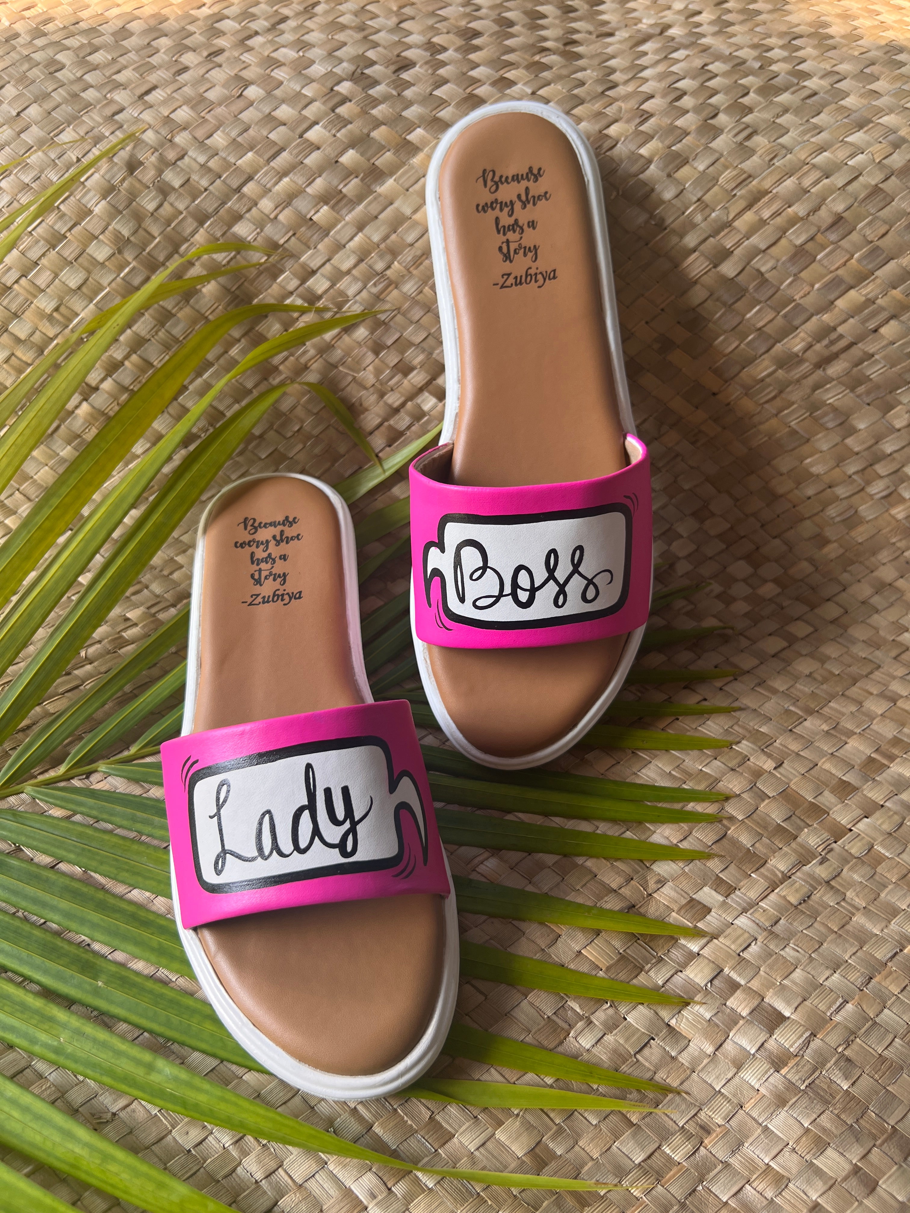 Lady Boss Hot Pink Slides