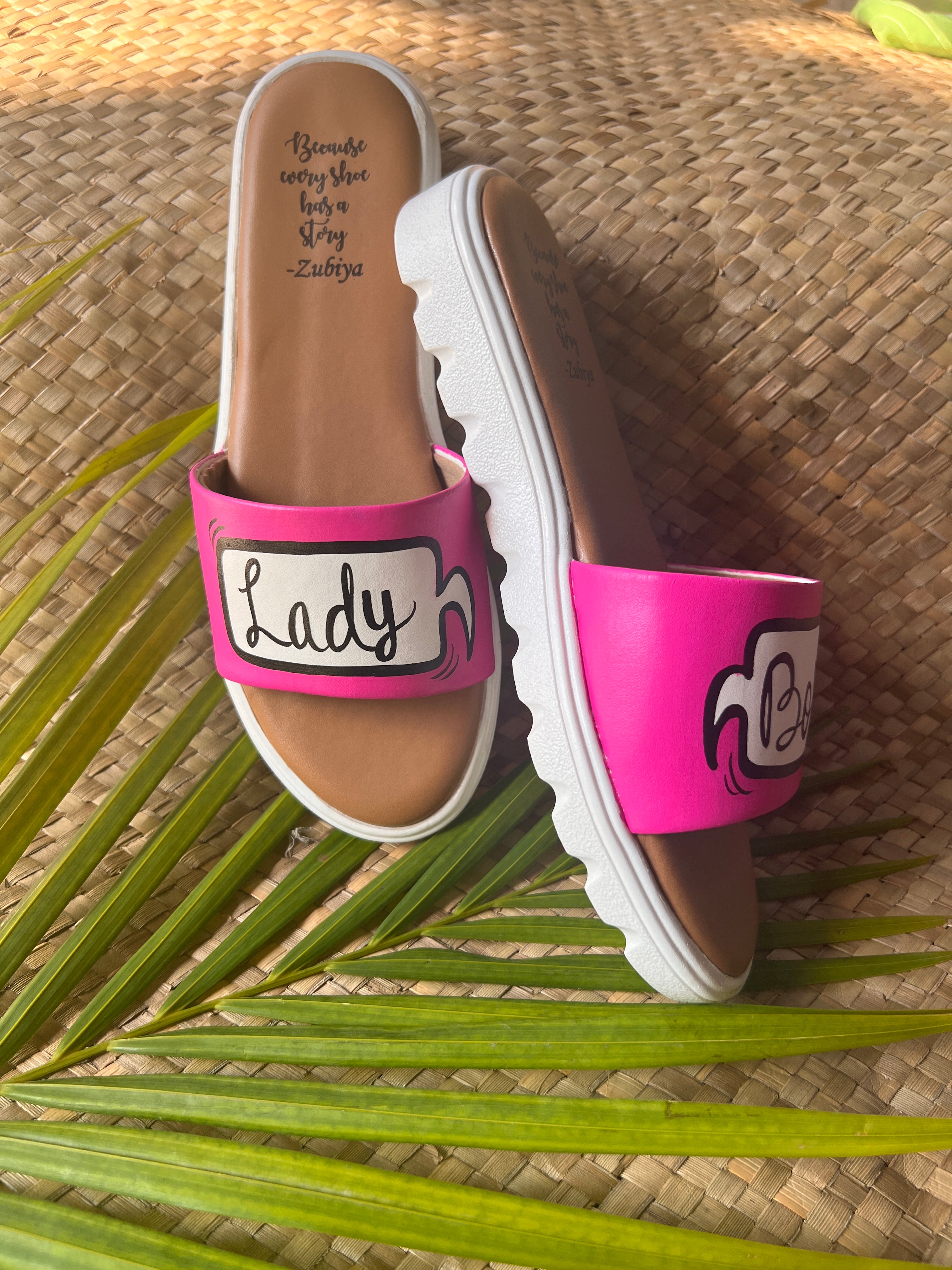 Lady Boss Hot Pink Slides