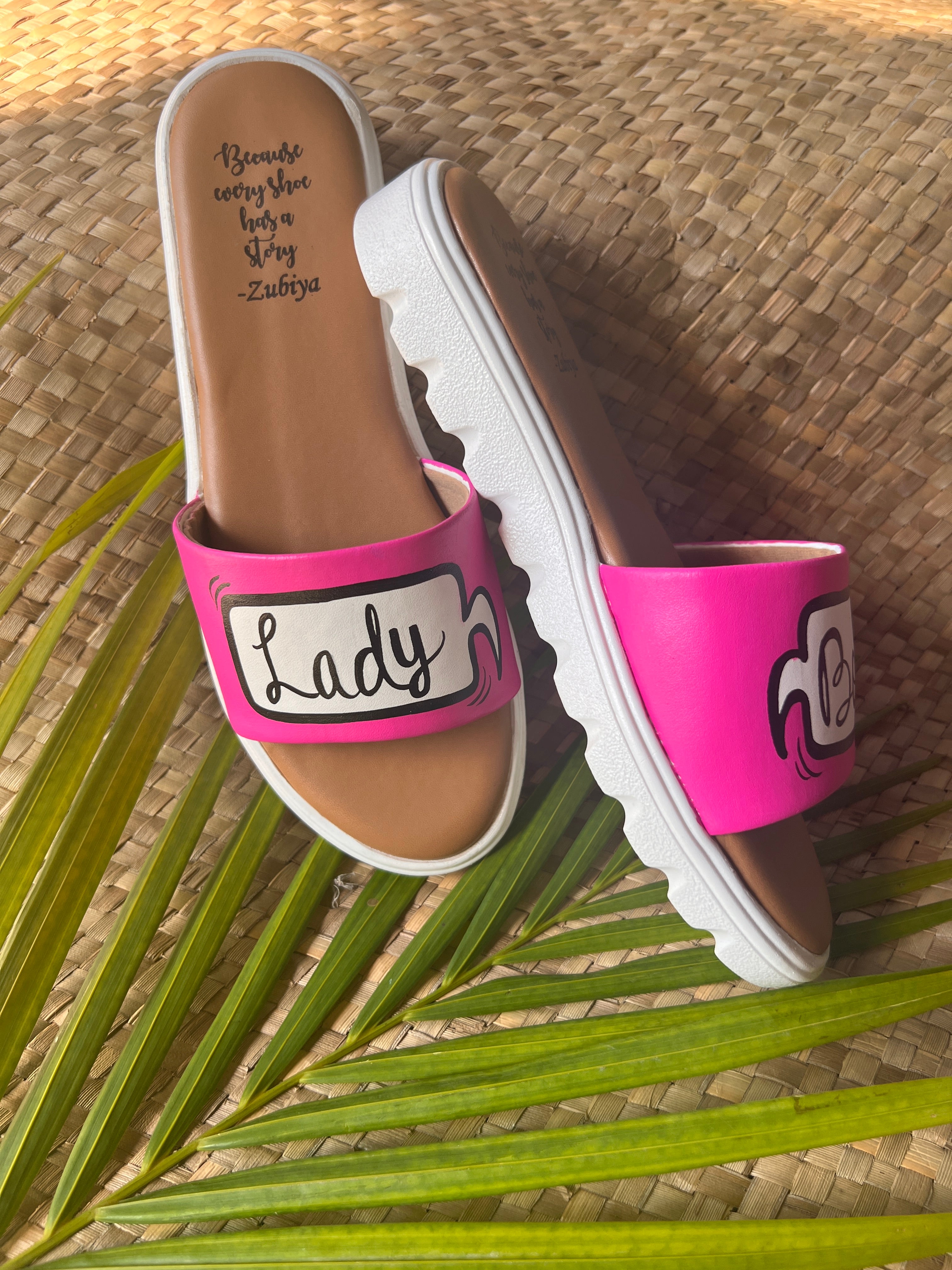 Lady Boss Hot Pink Slides
