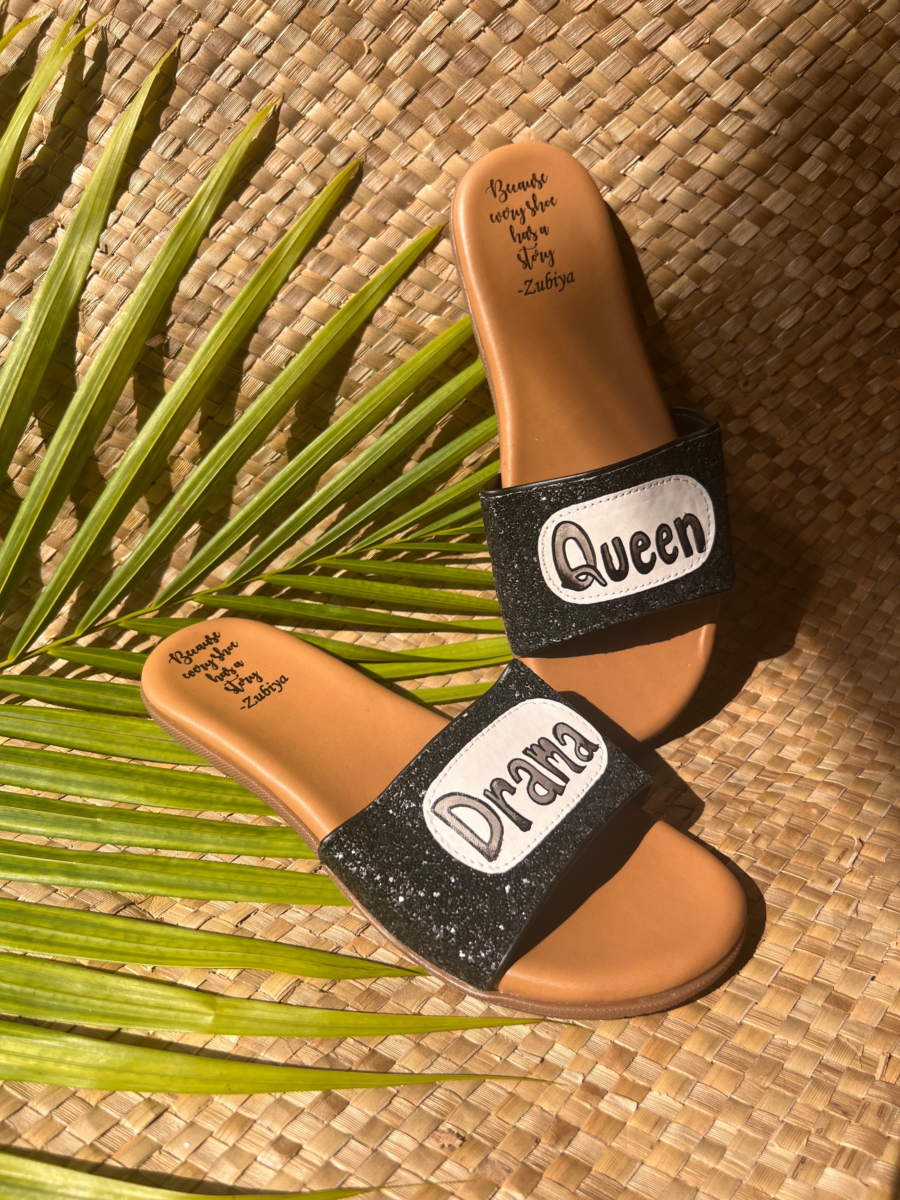 drama queen glitter Slides