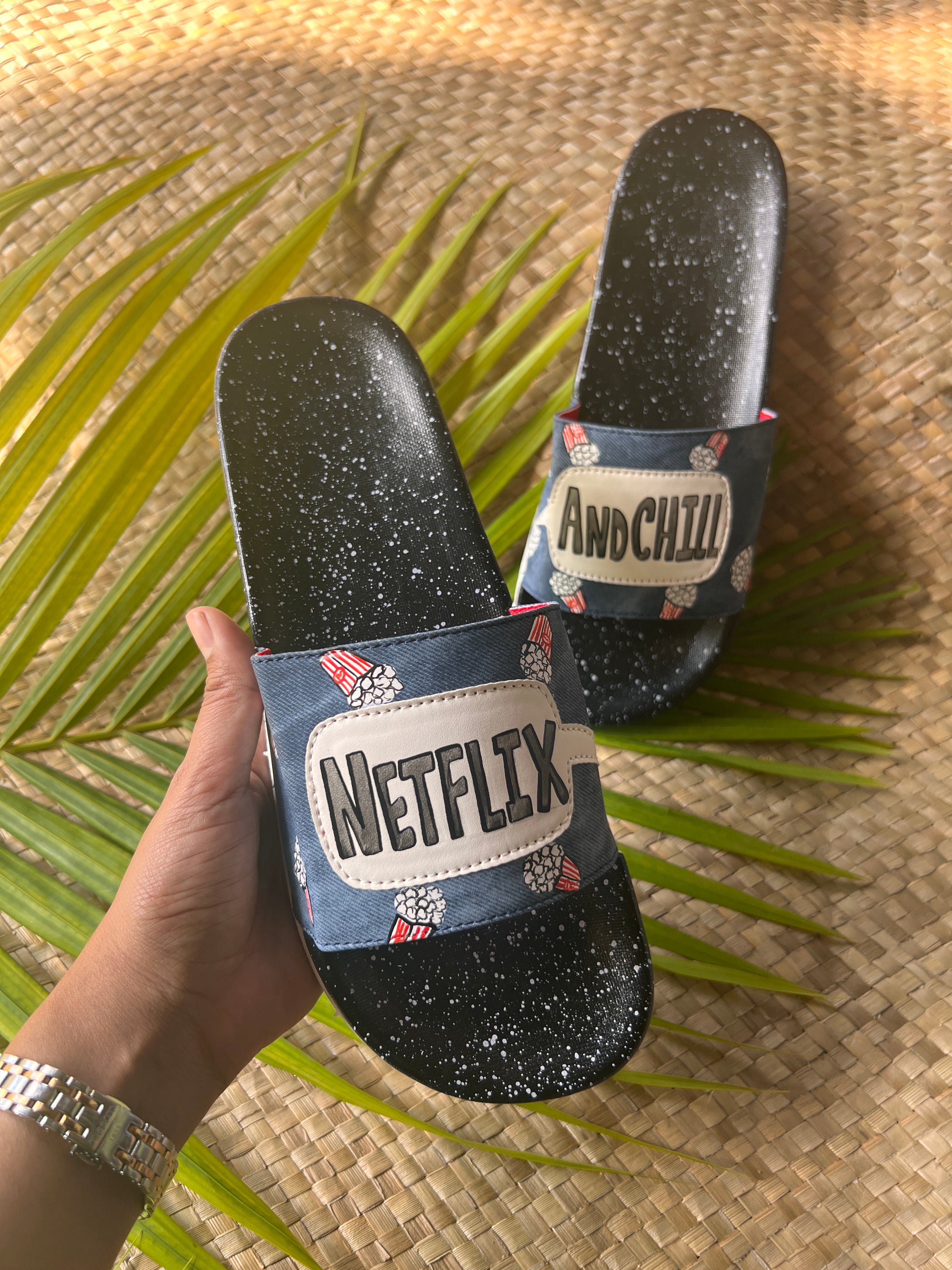 netflix and chill mens slides