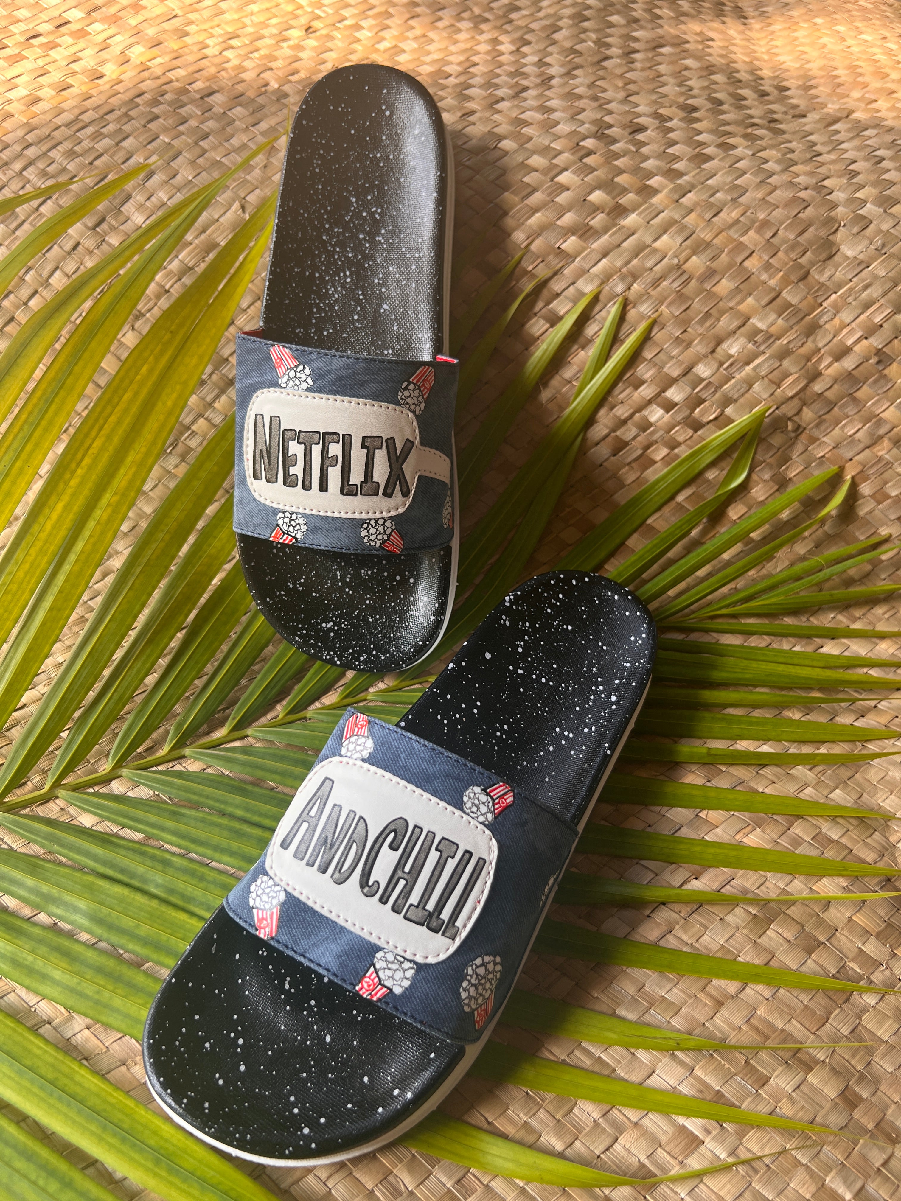 netflix and chill mens slides