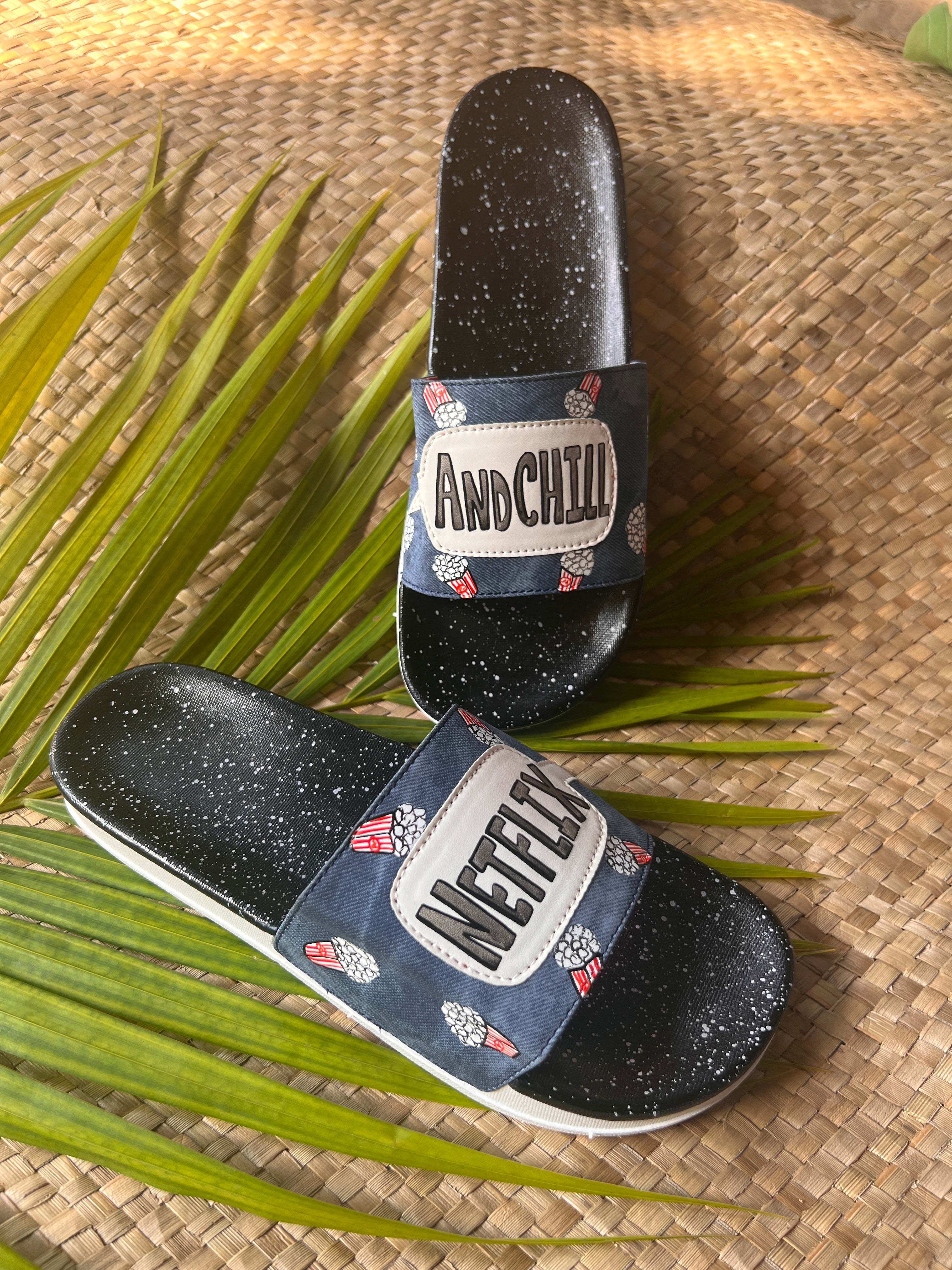 netflix and chill mens slides