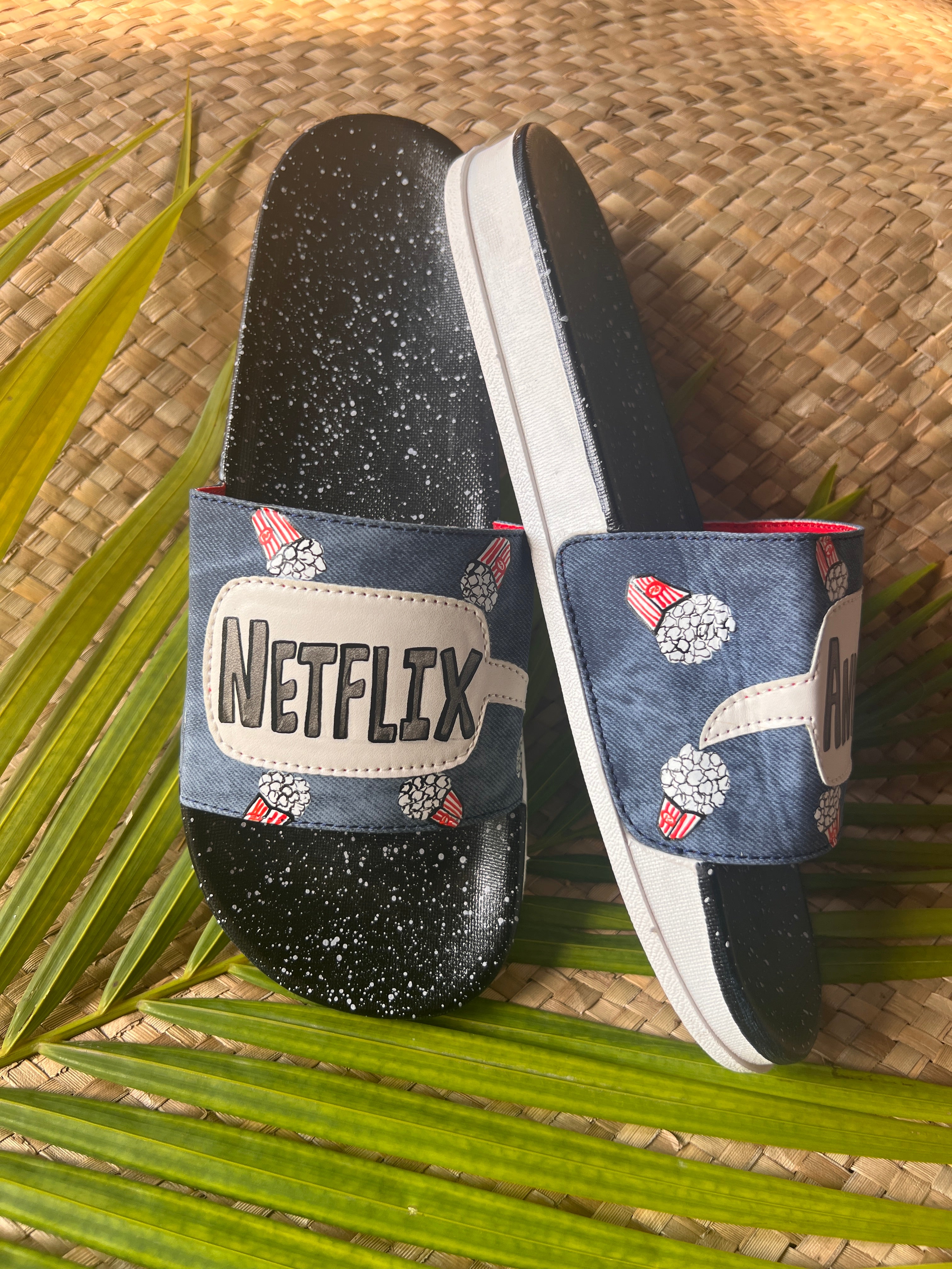 netflix and chill mens slides