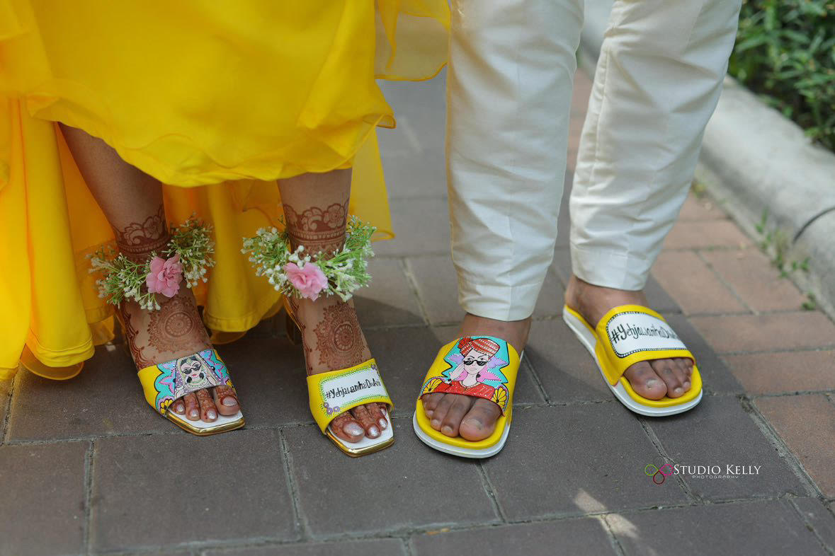 Yellow swag dulha-dulhan couple combo