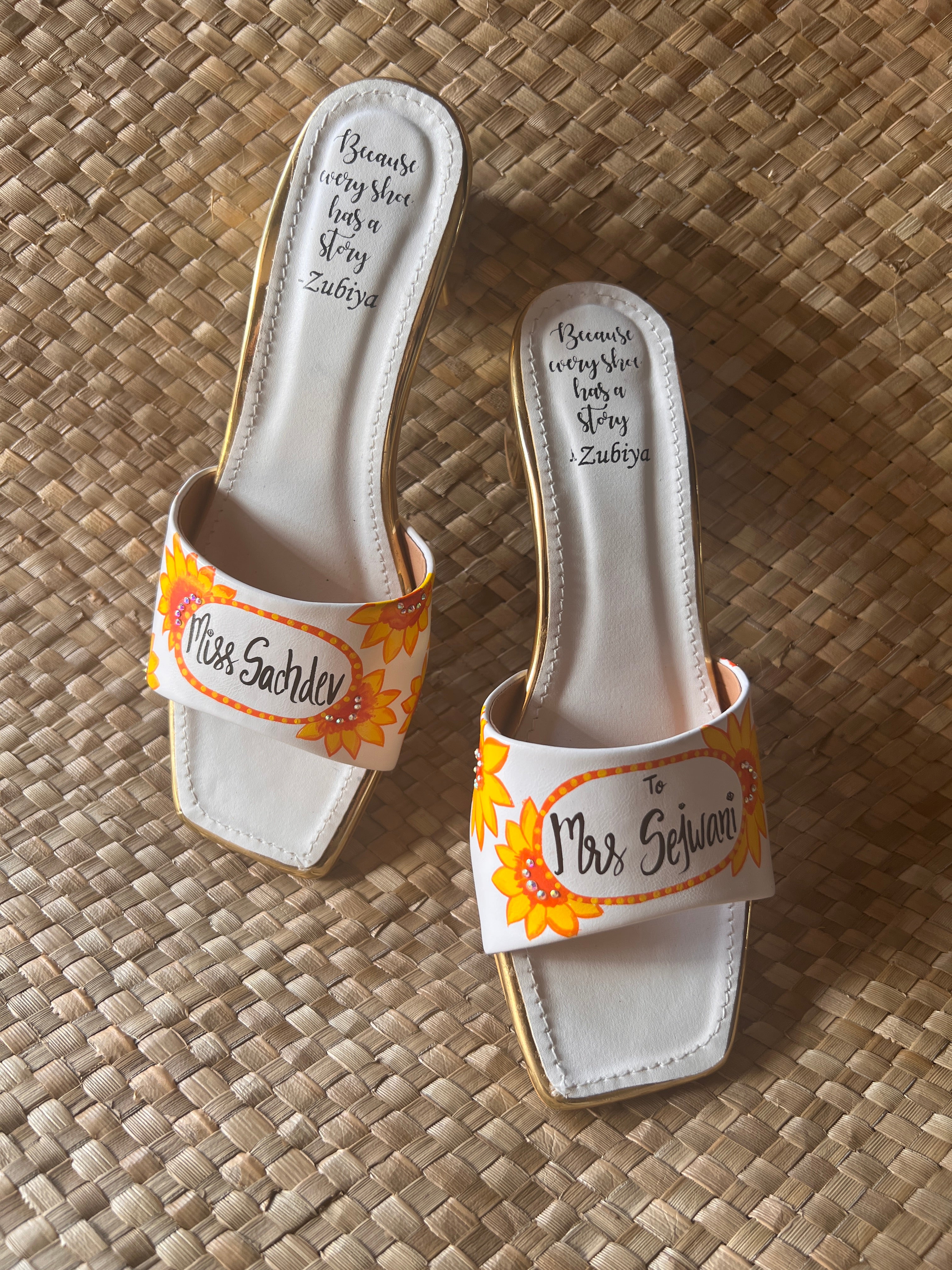 Sunflower Artwork 2 Inch Sq. Toe Heel