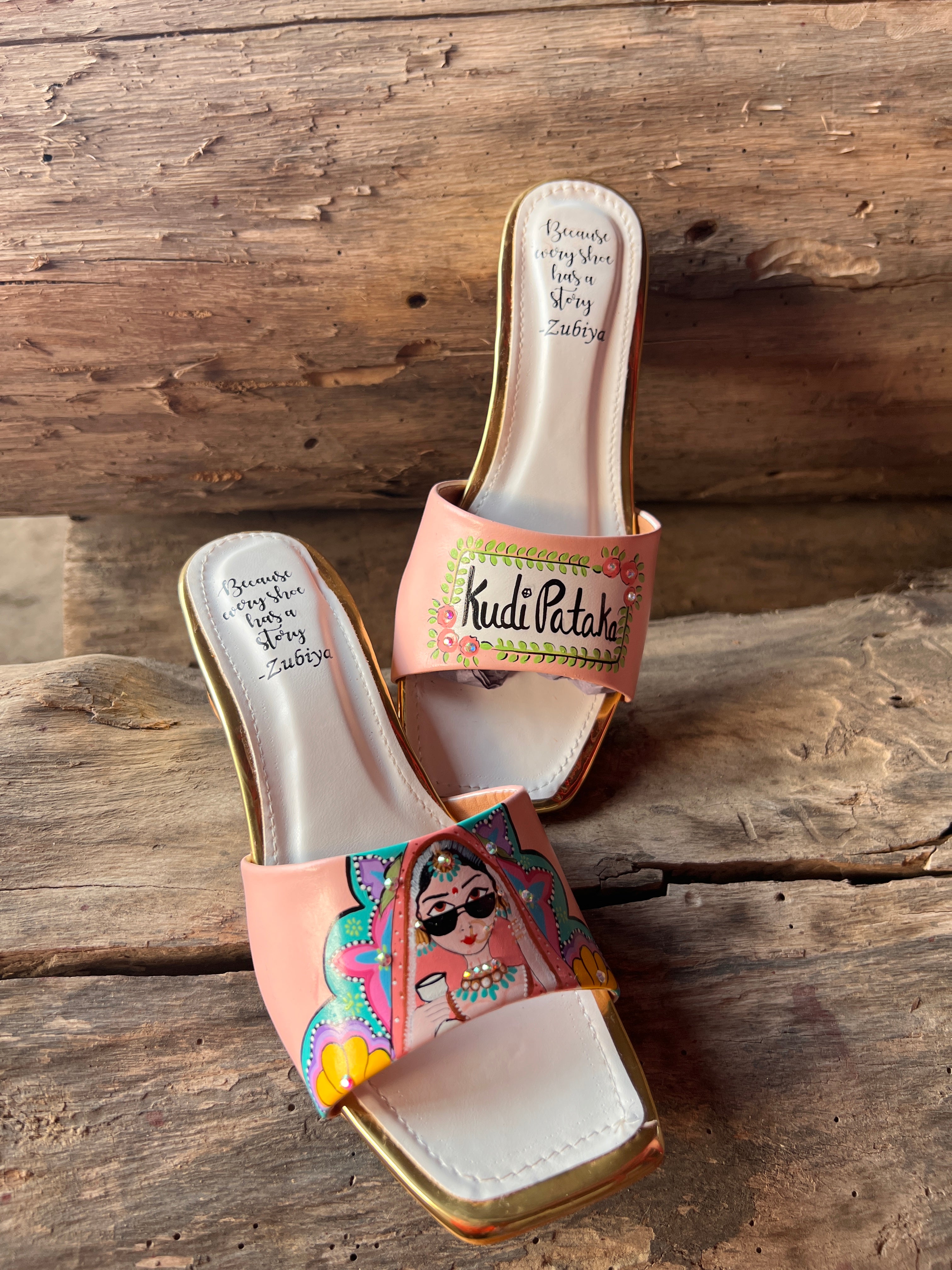 Peach swag dulhan artwork heels