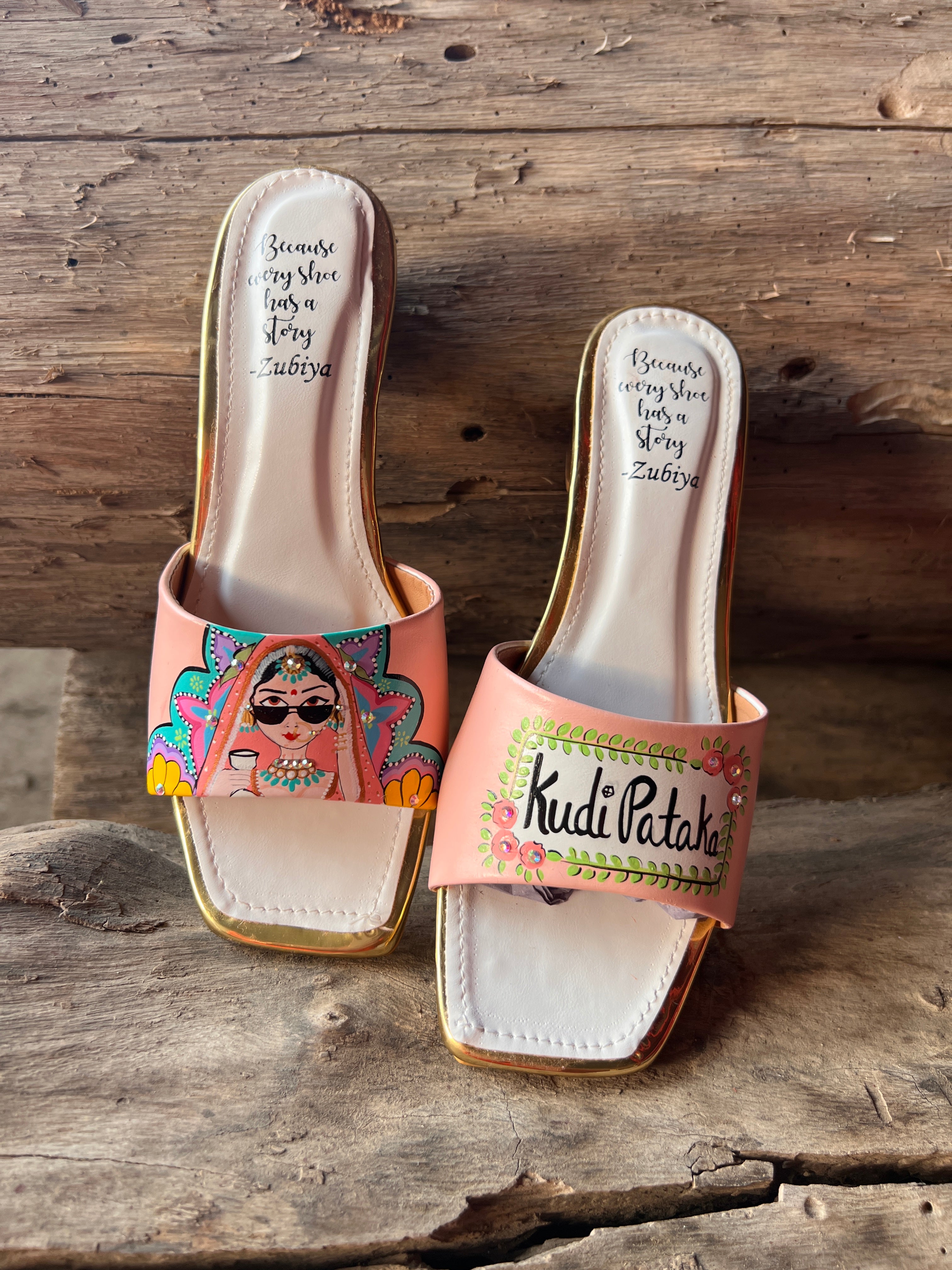 Peach swag dulhan artwork heels