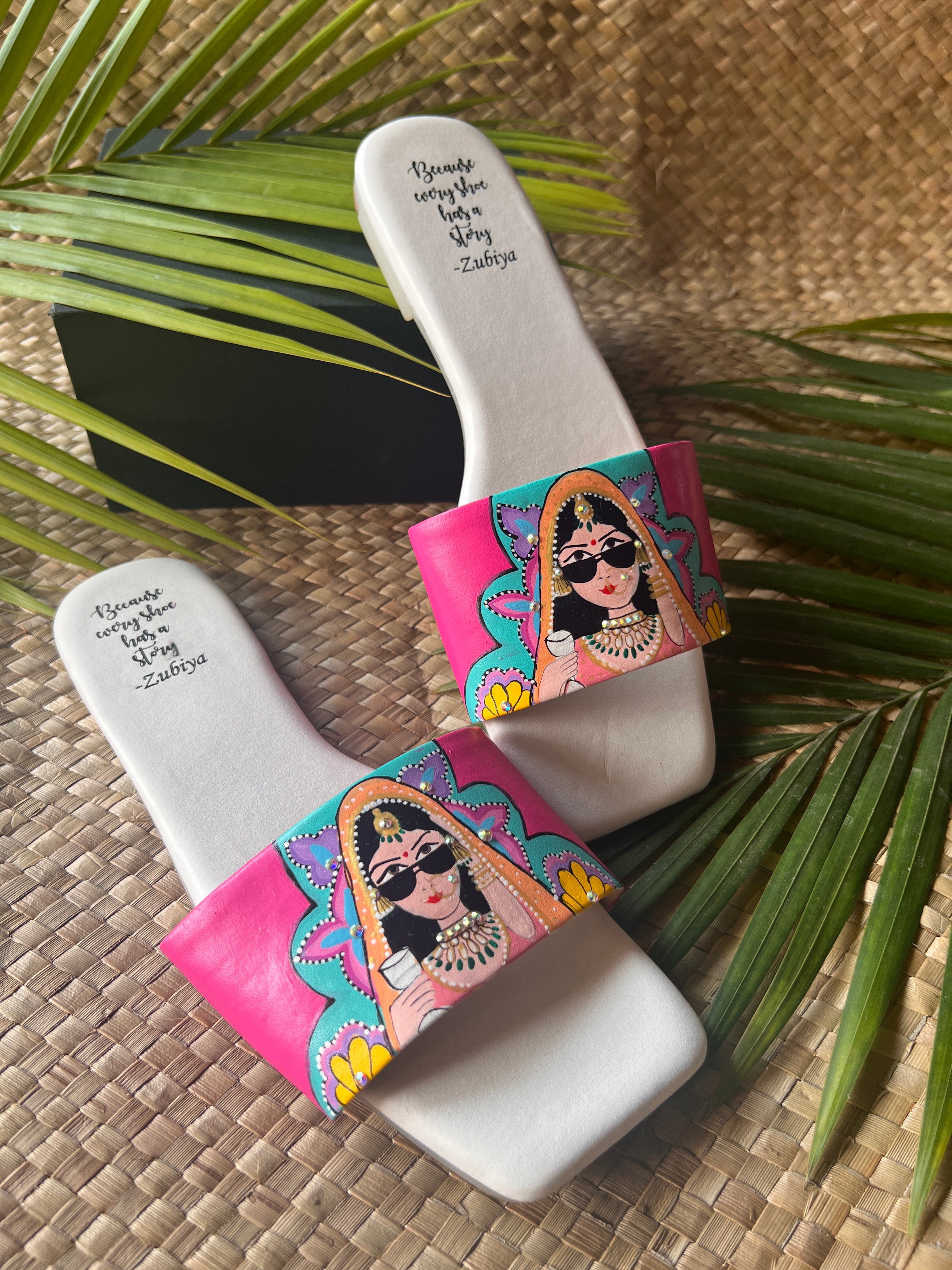 Hot pink swagger slides