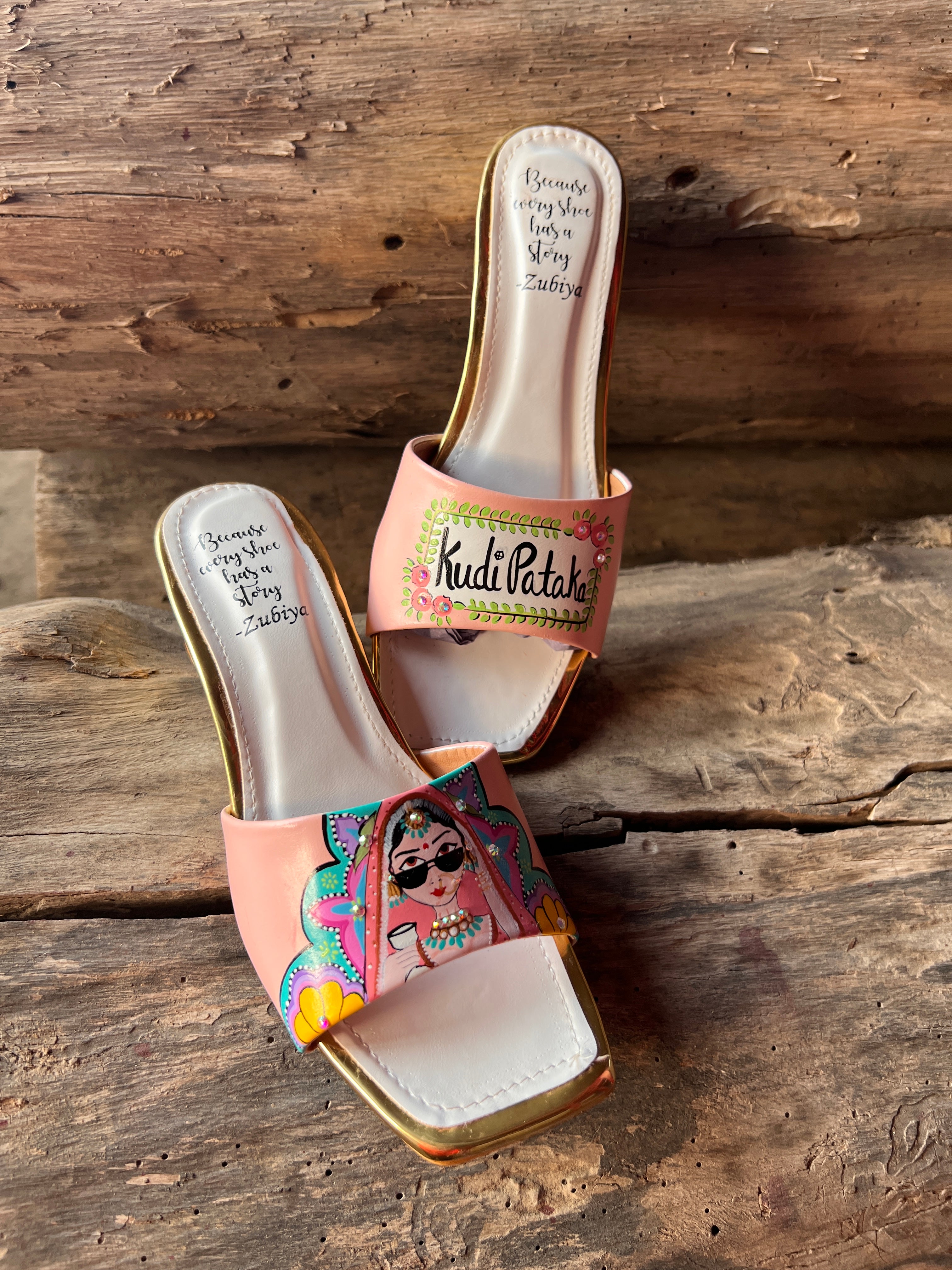 Peach swag dulhan artwork heels