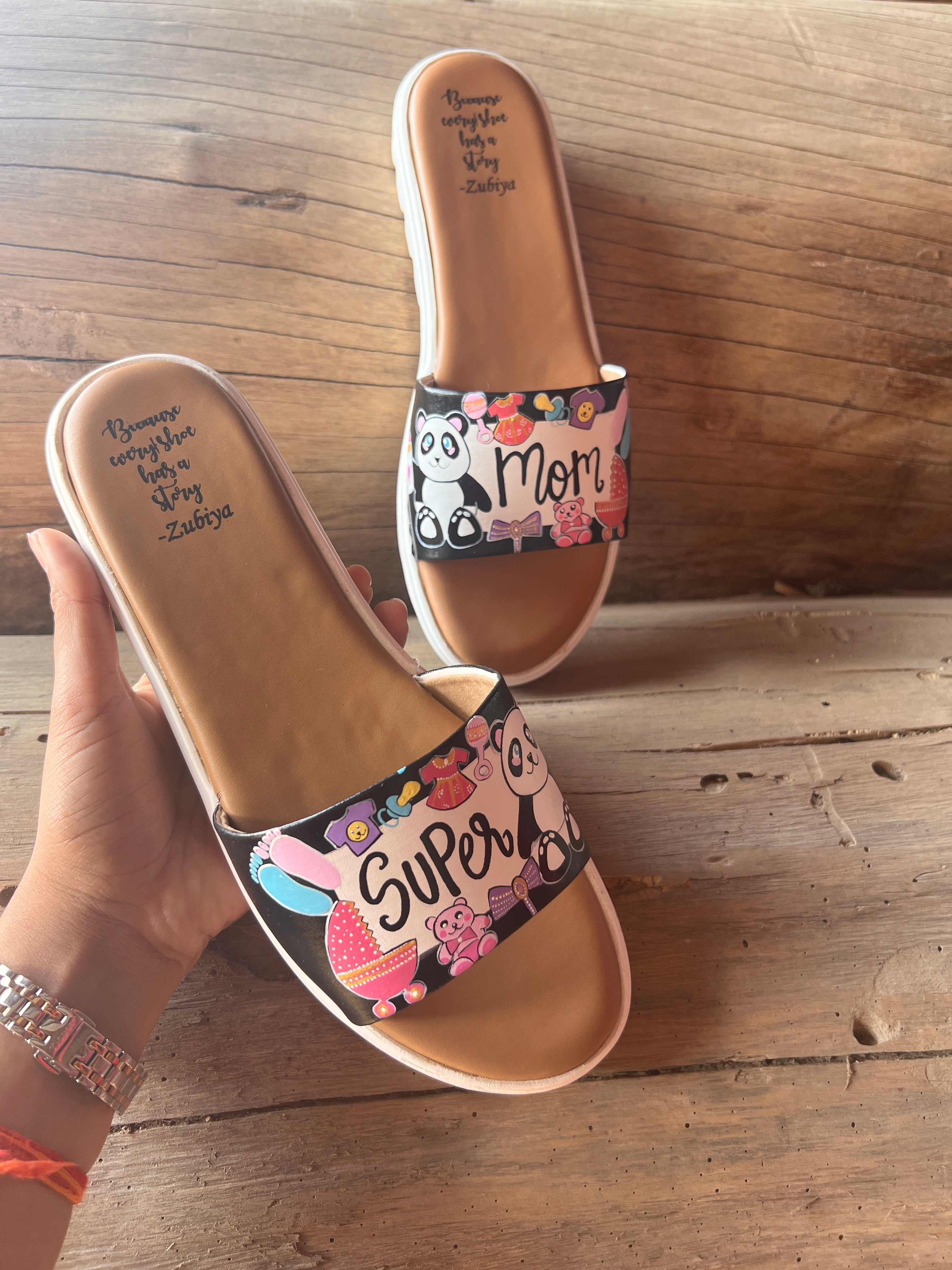 Super mom black slides