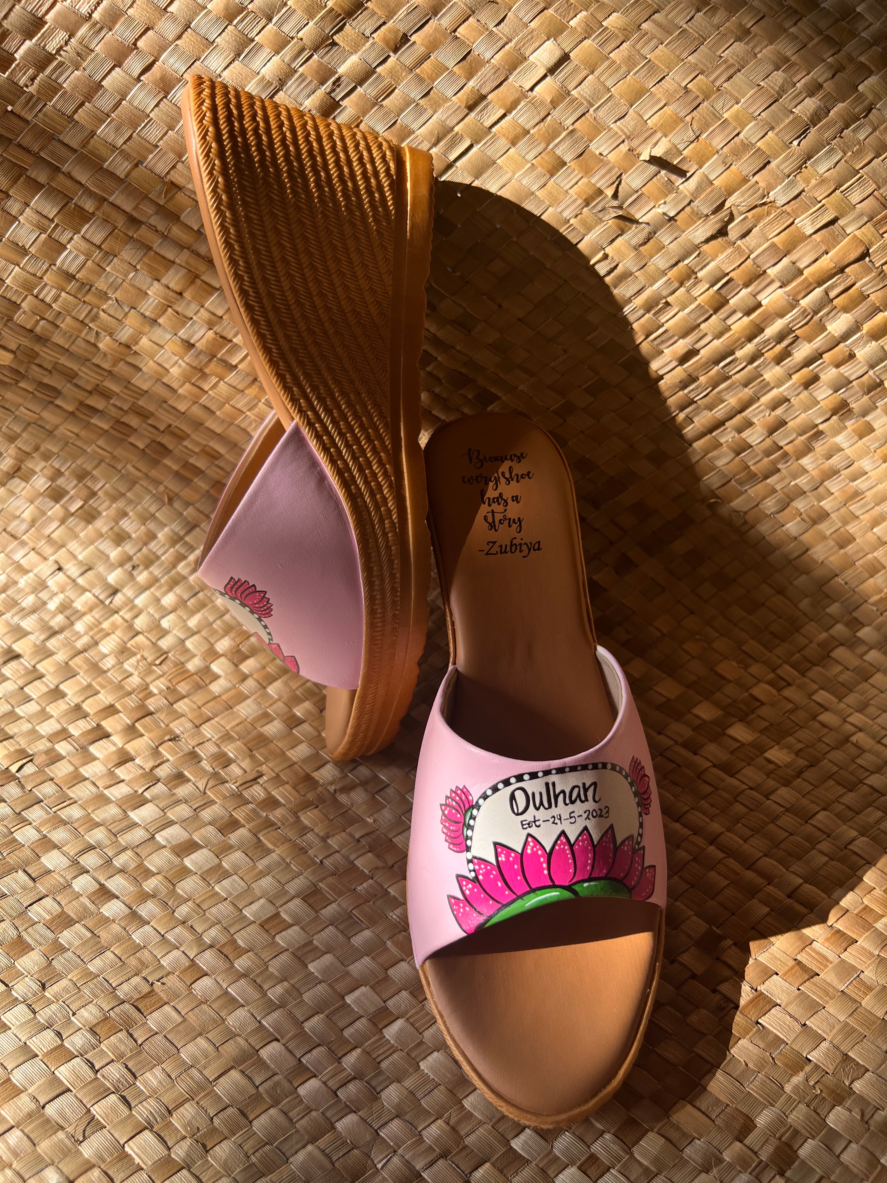 Baby pink Lotus Yellow Wedges