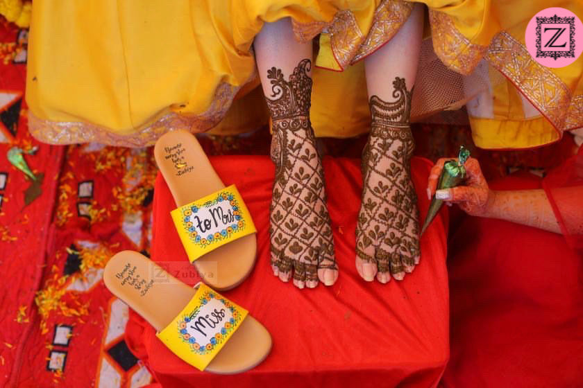 Miss to mrs yellow Cushion Sole Slides