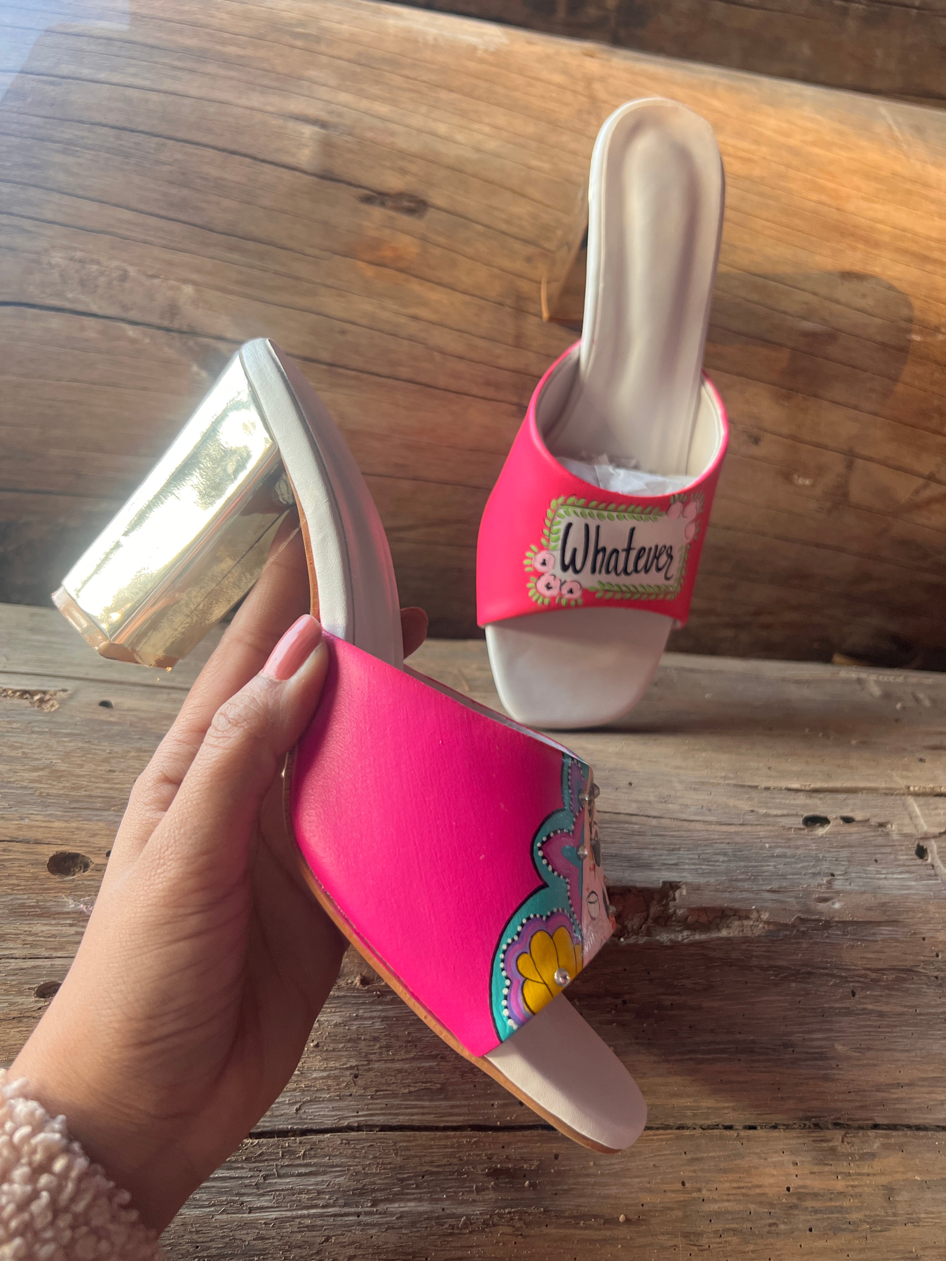 3 inch hot pink swag dulhan heels