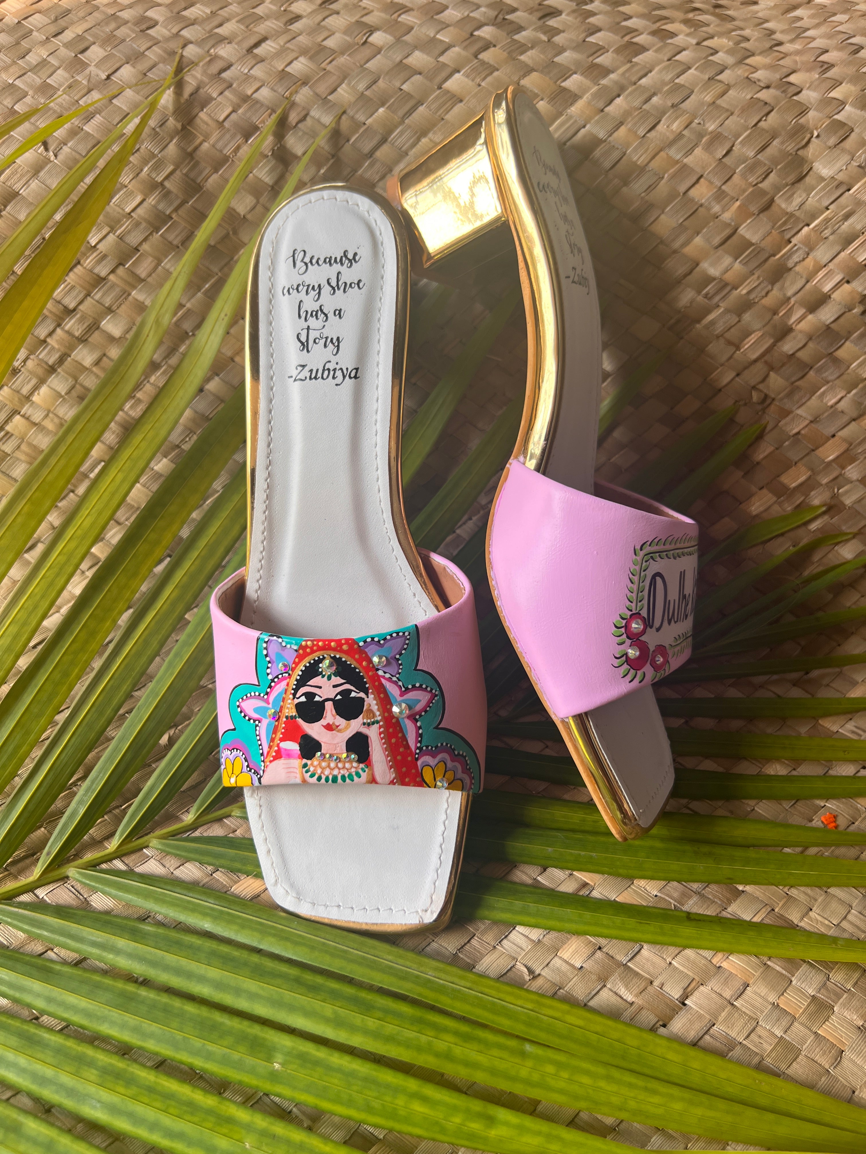 Dulhe ki behen Pink Artwork Heels