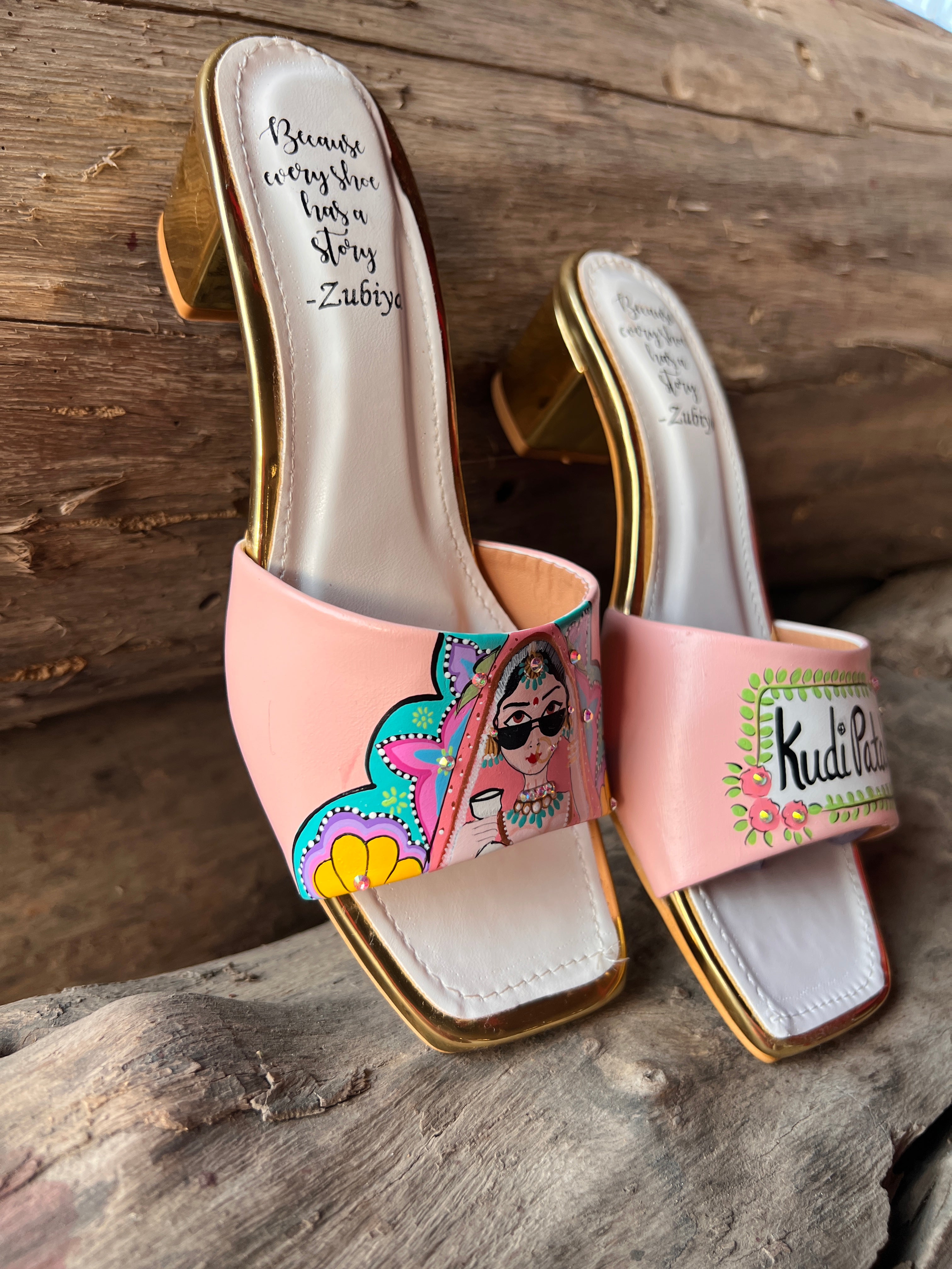 Peach swag dulhan artwork heels