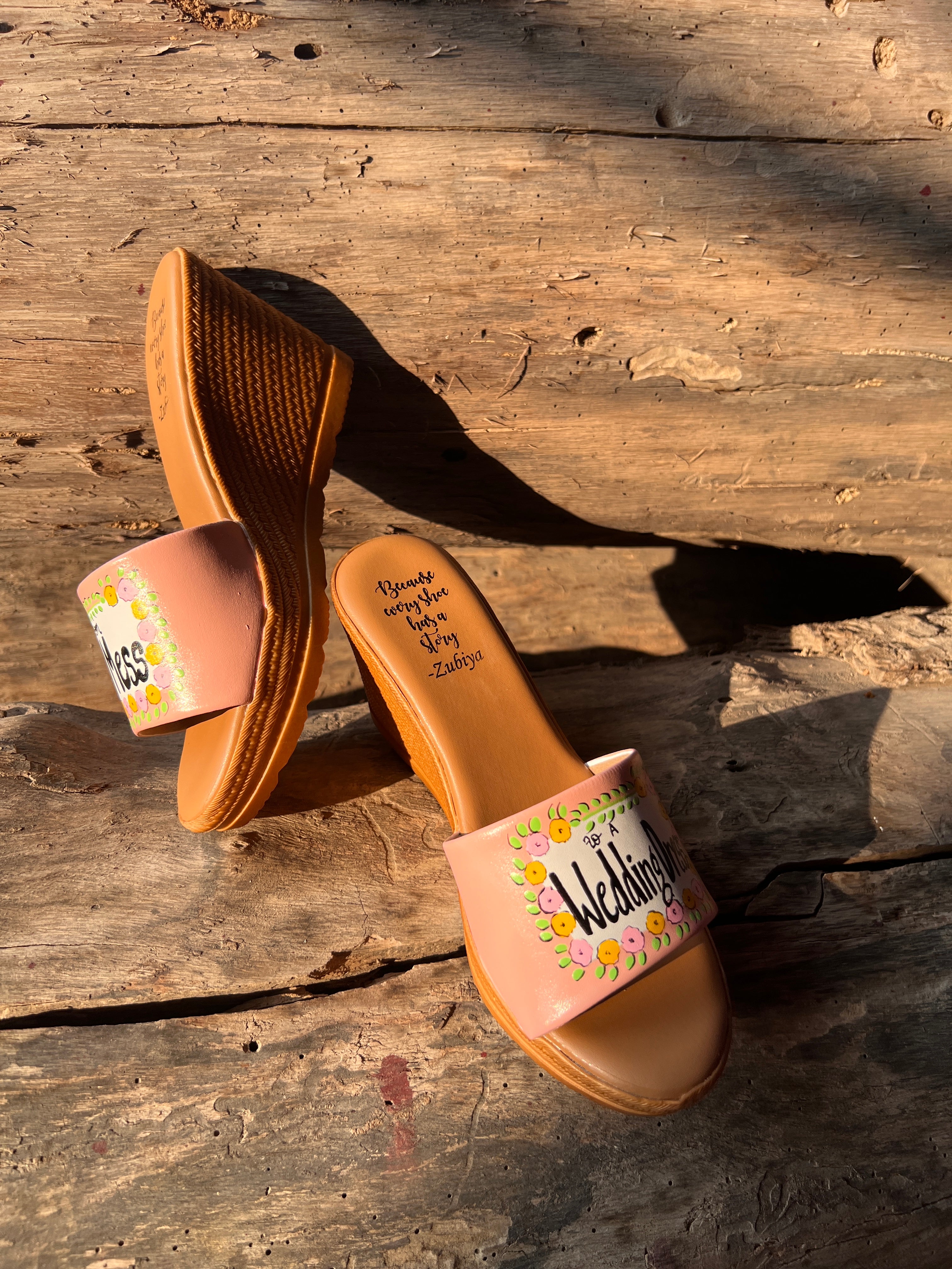 Peachy floral - from hot mess to a wedding dress Wedges