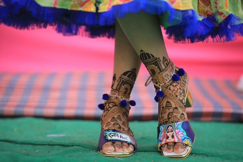 Swag Dulhan Artwork (Blue Sq. Toe Heels)