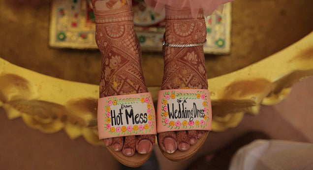 Peachy floral - from hot mess to a wedding dress Wedges