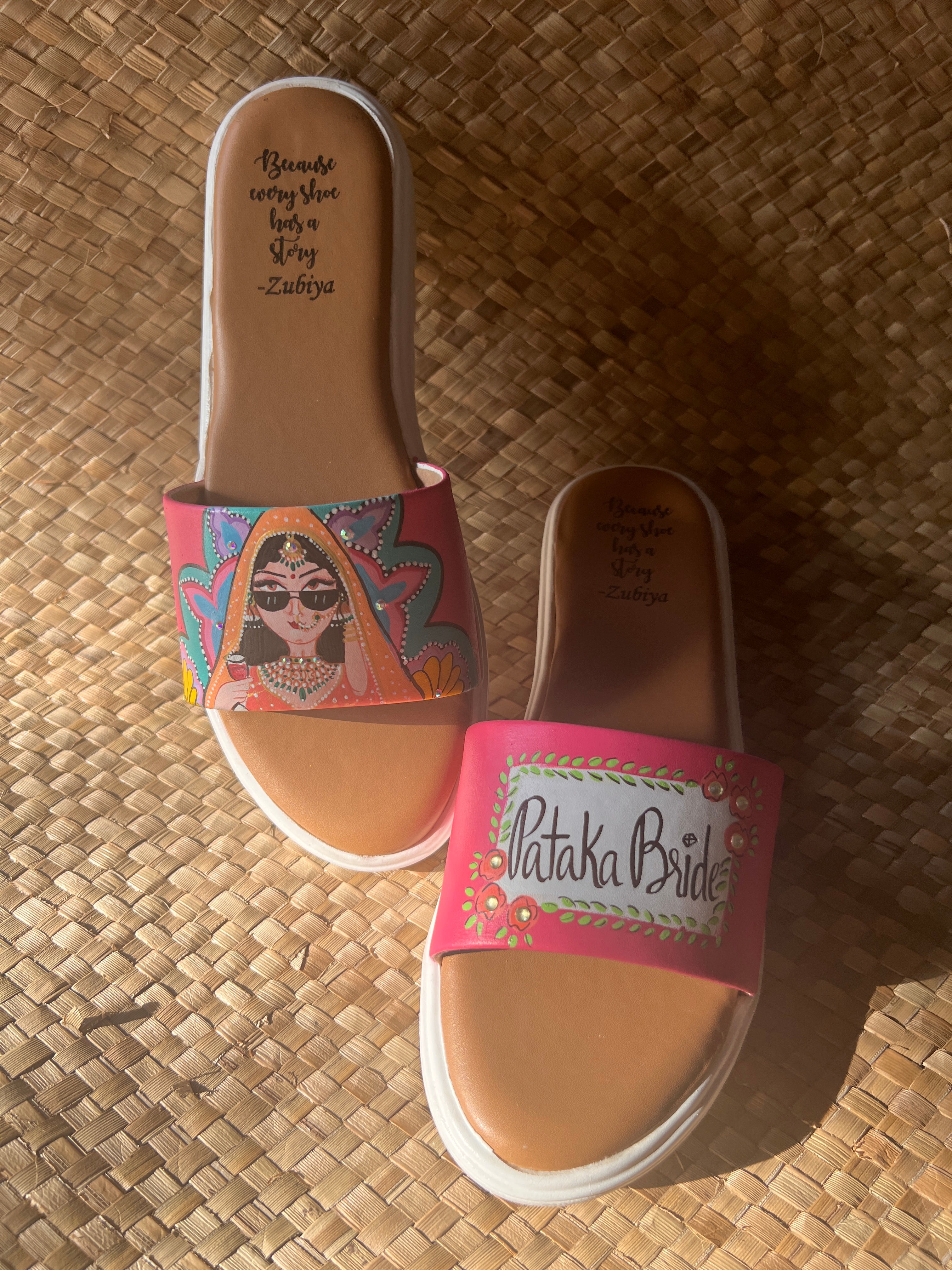 Hot Pink Swag Bride Flats