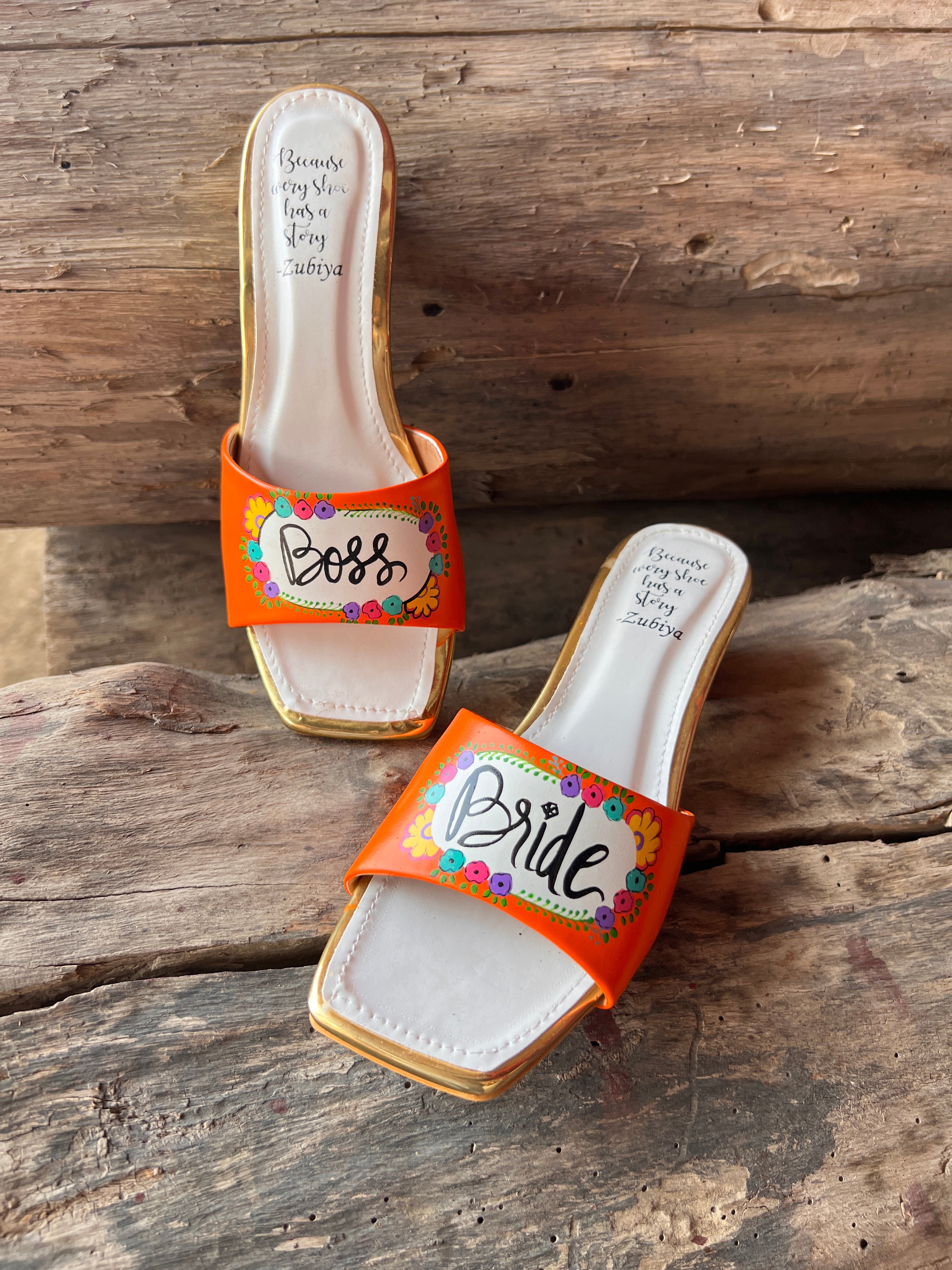 Orange Boss Bride Heels