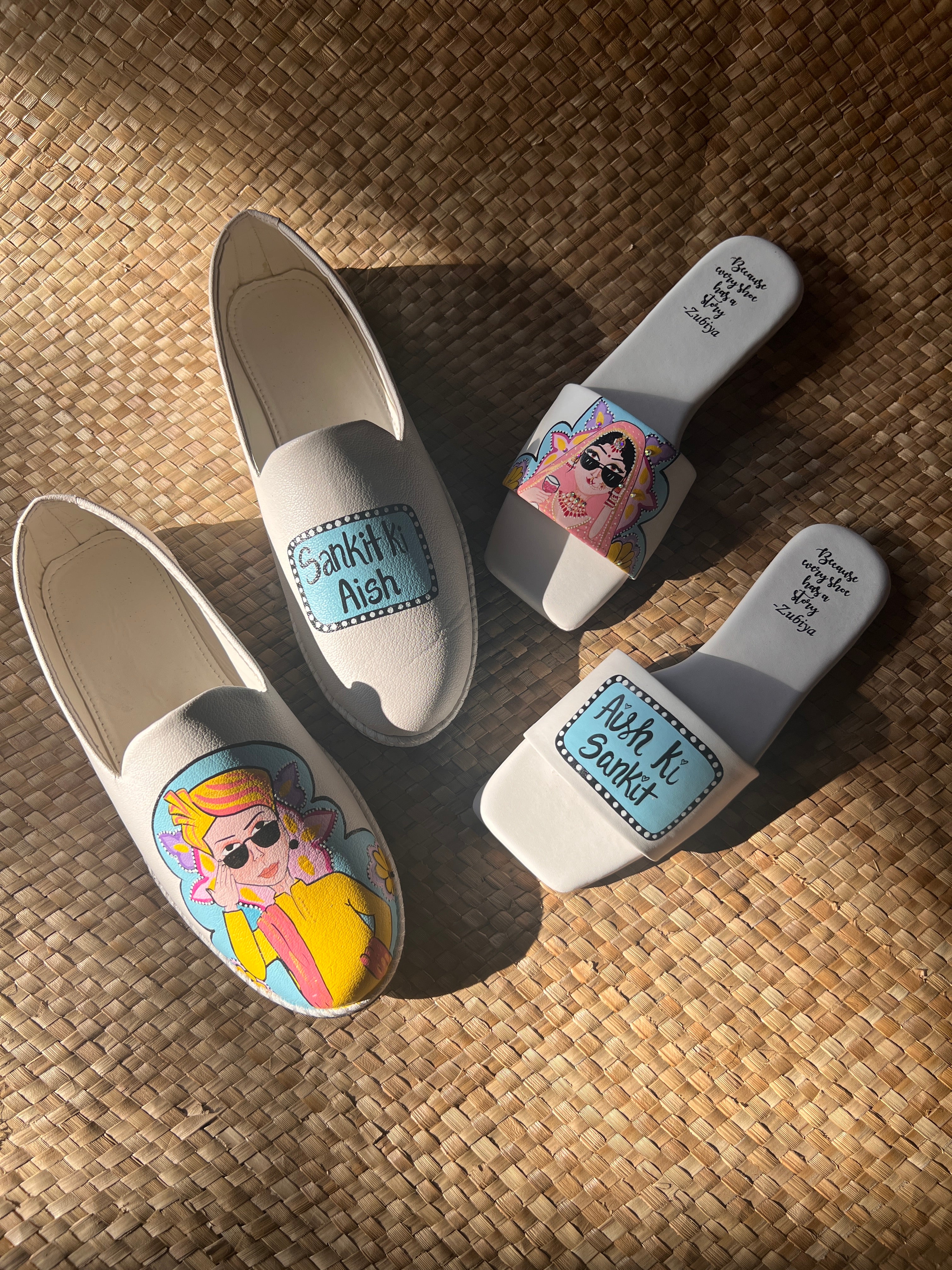 White powder blue flats combo