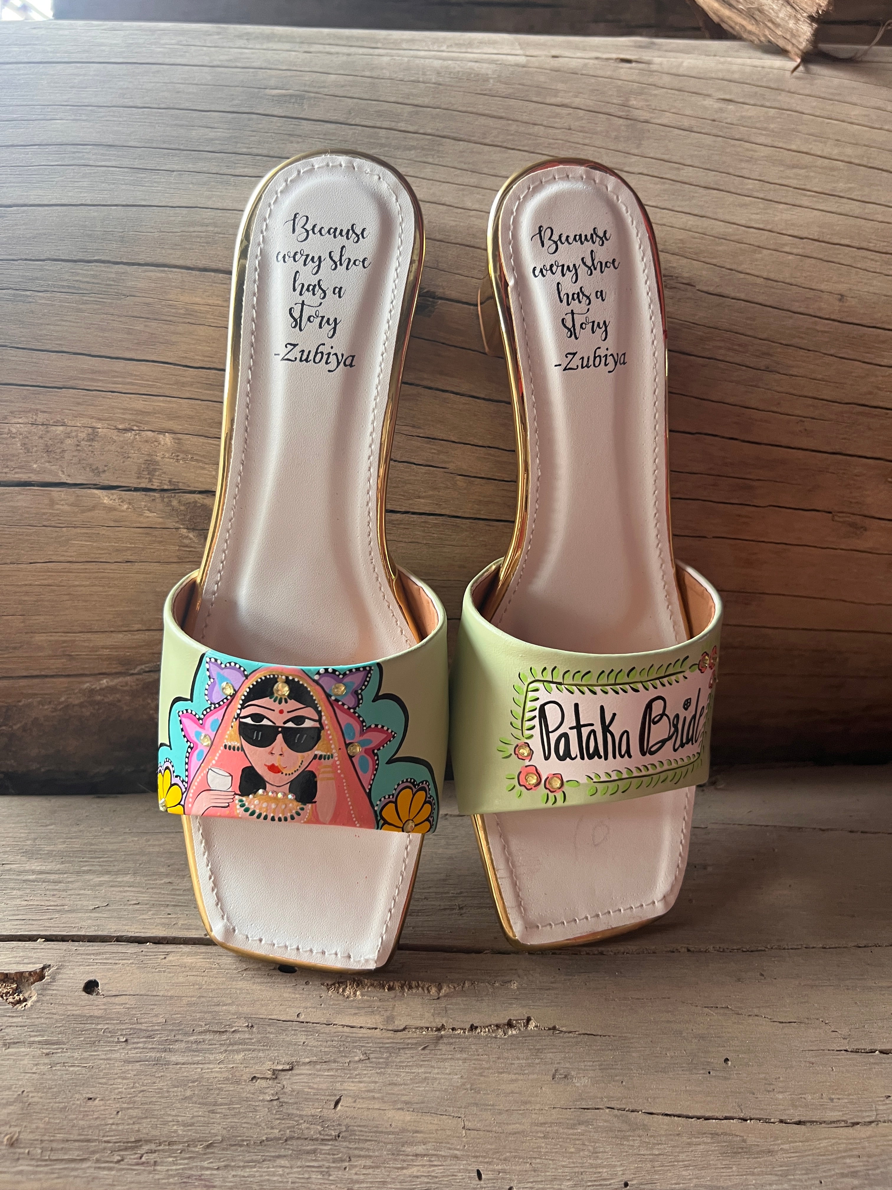 Swag dulhan artwork mint green heels