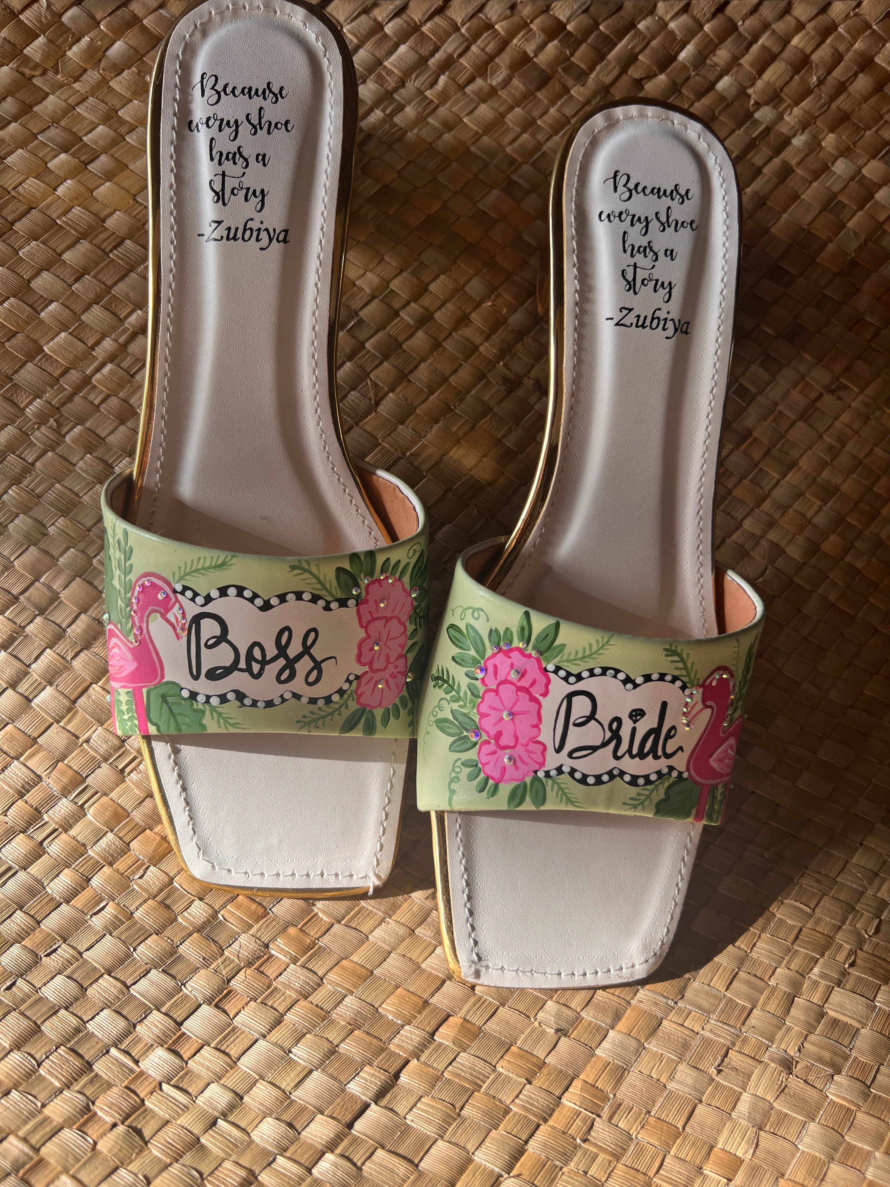 flamingo mint green boss bride