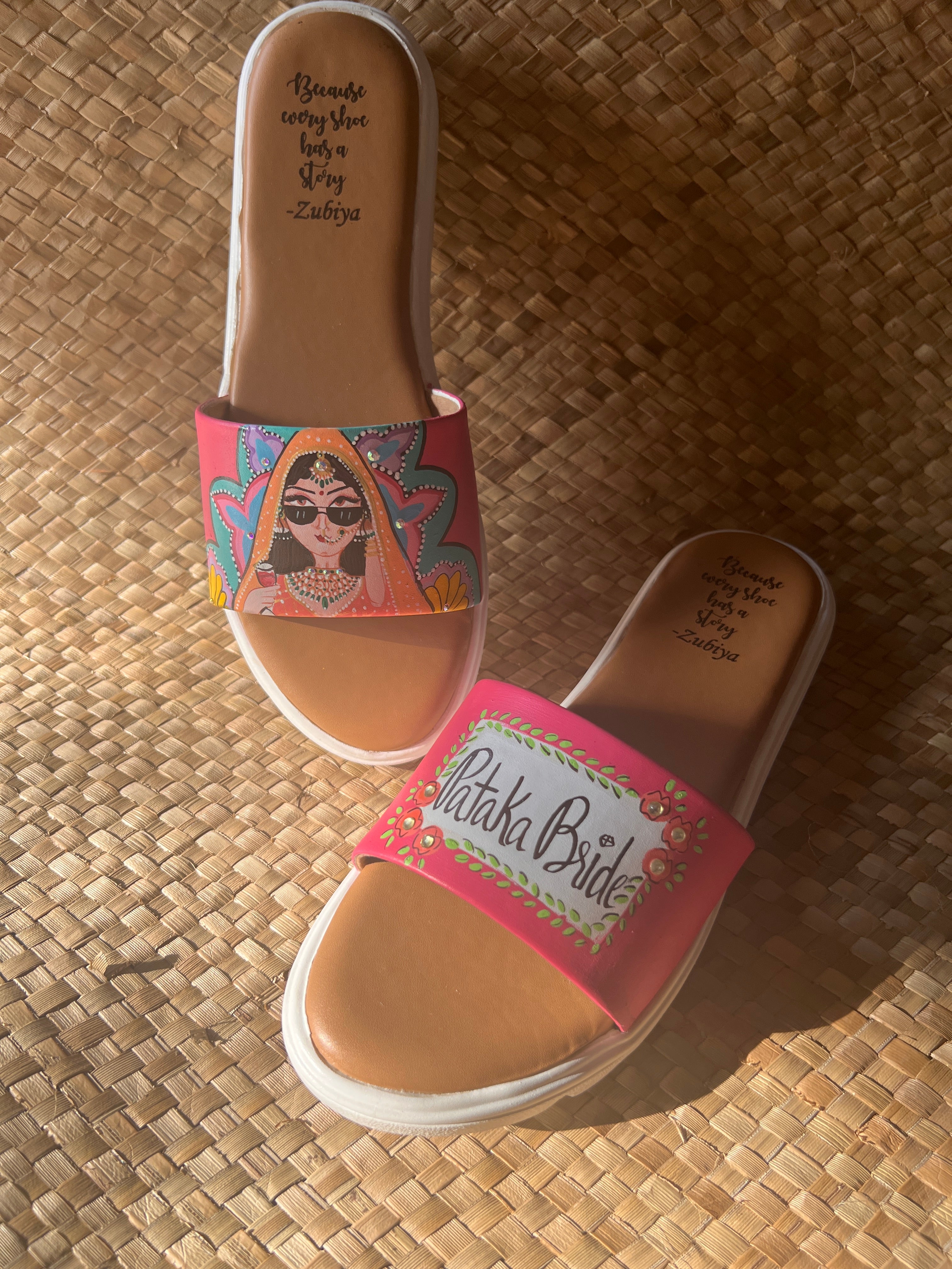 Hot Pink Swag Bride Flats