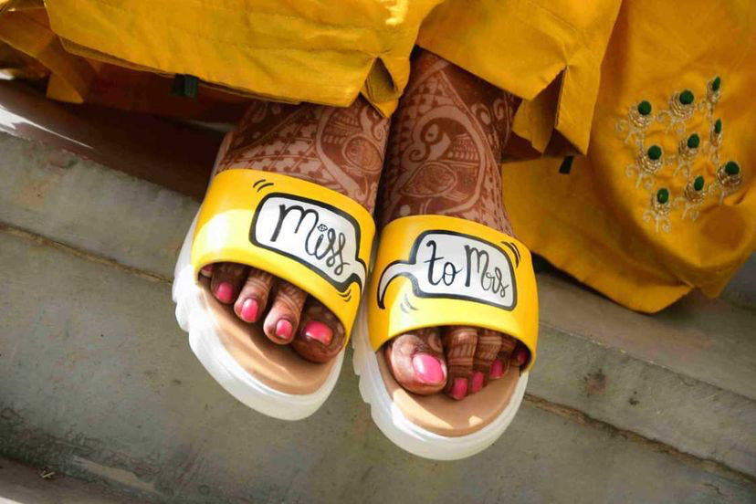 Miss to mrs yellow plain Slides