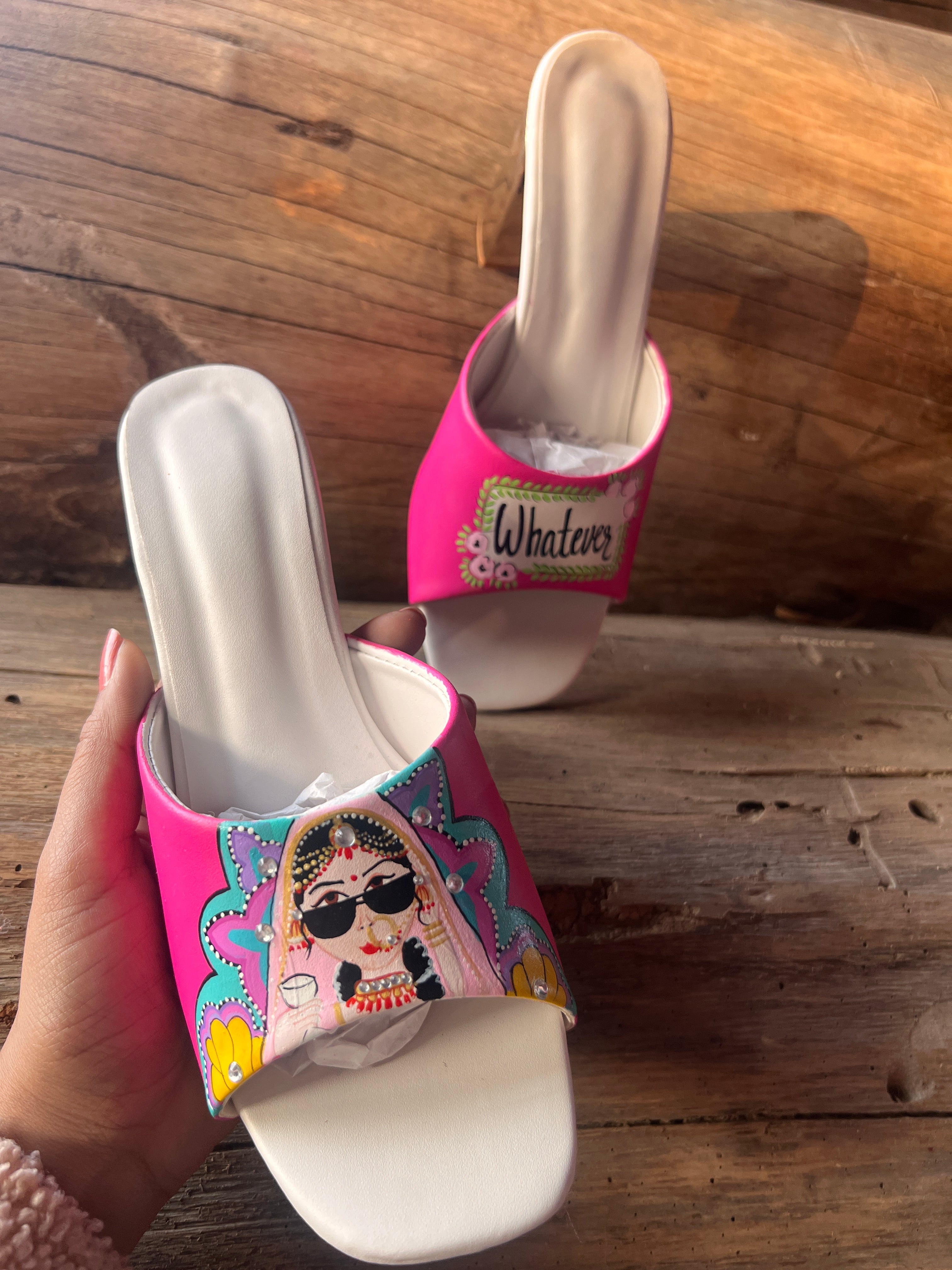 3 inch hot pink swag dulhan heels