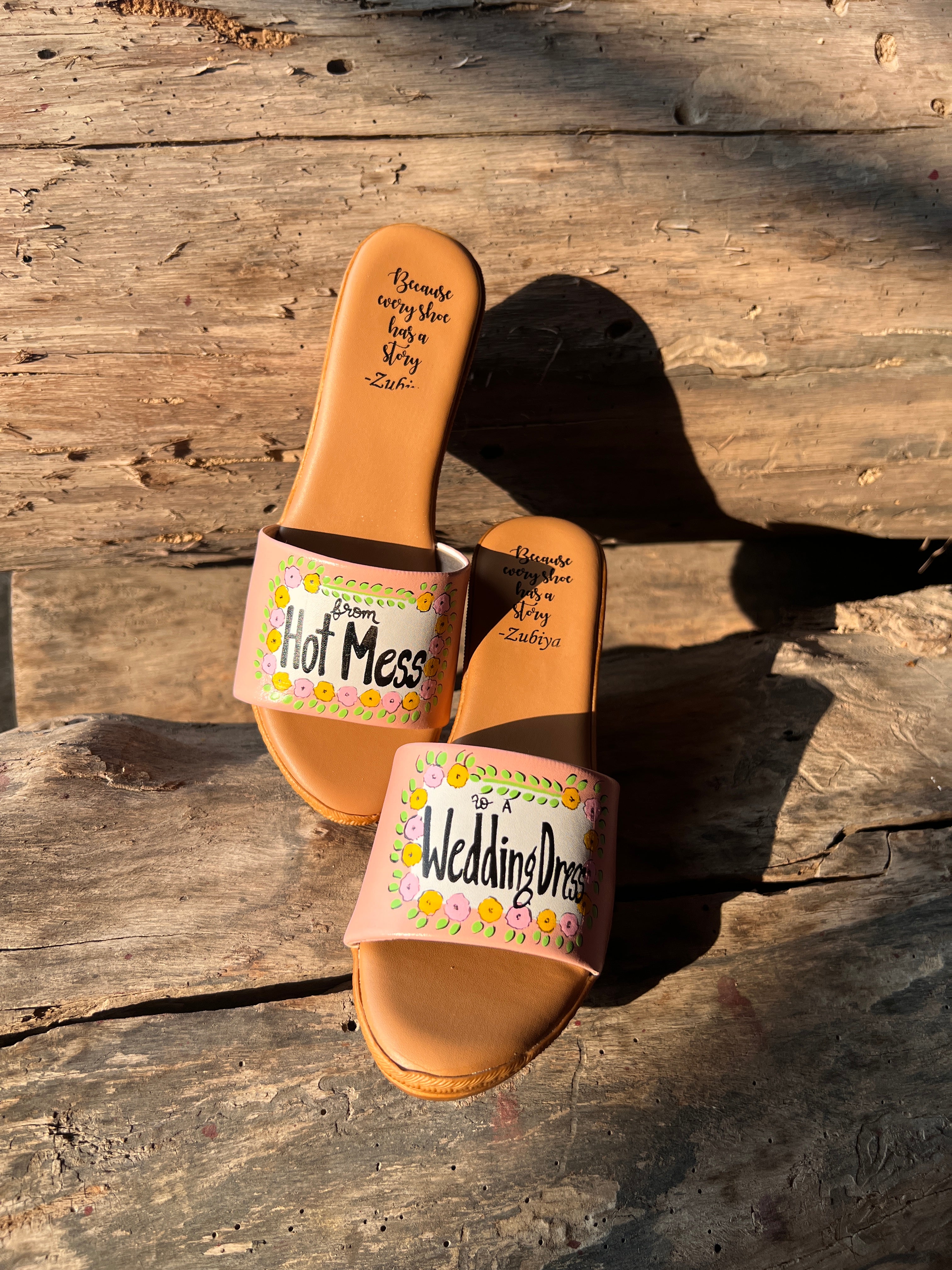 Peachy floral - from hot mess to a wedding dress Wedges