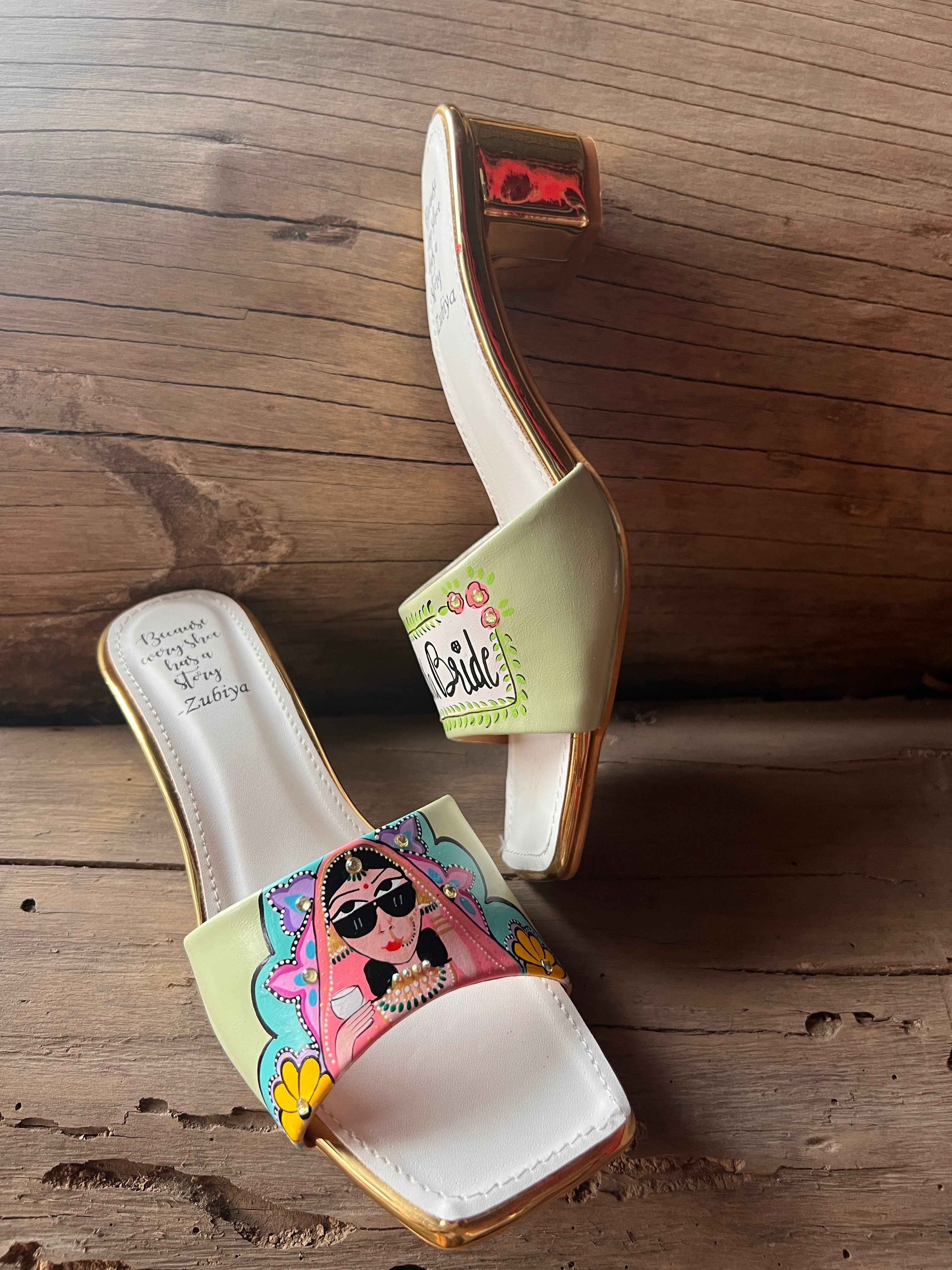 Swag dulhan artwork mint green heels