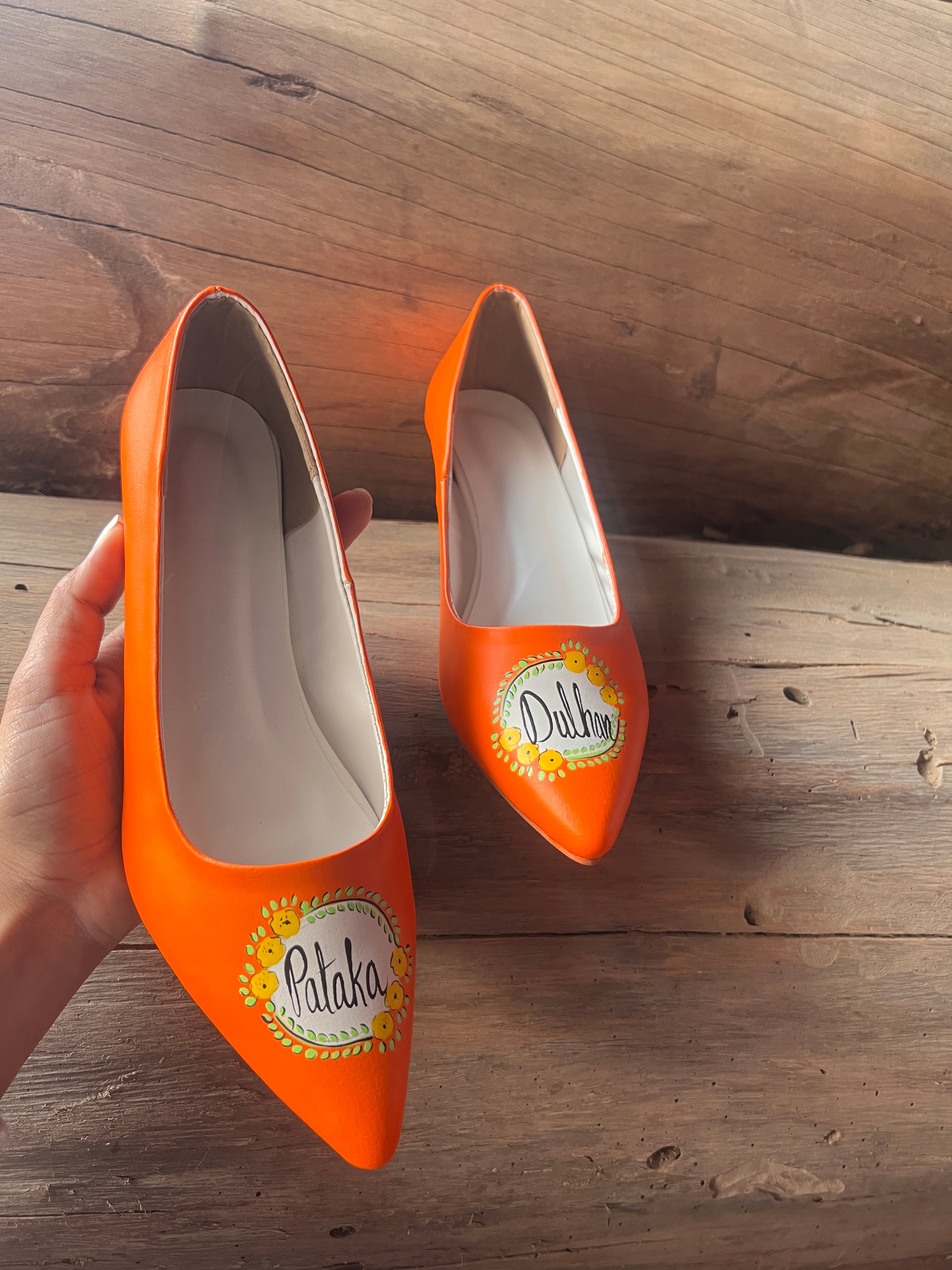 Orange pencil Heels 2.5 Inches