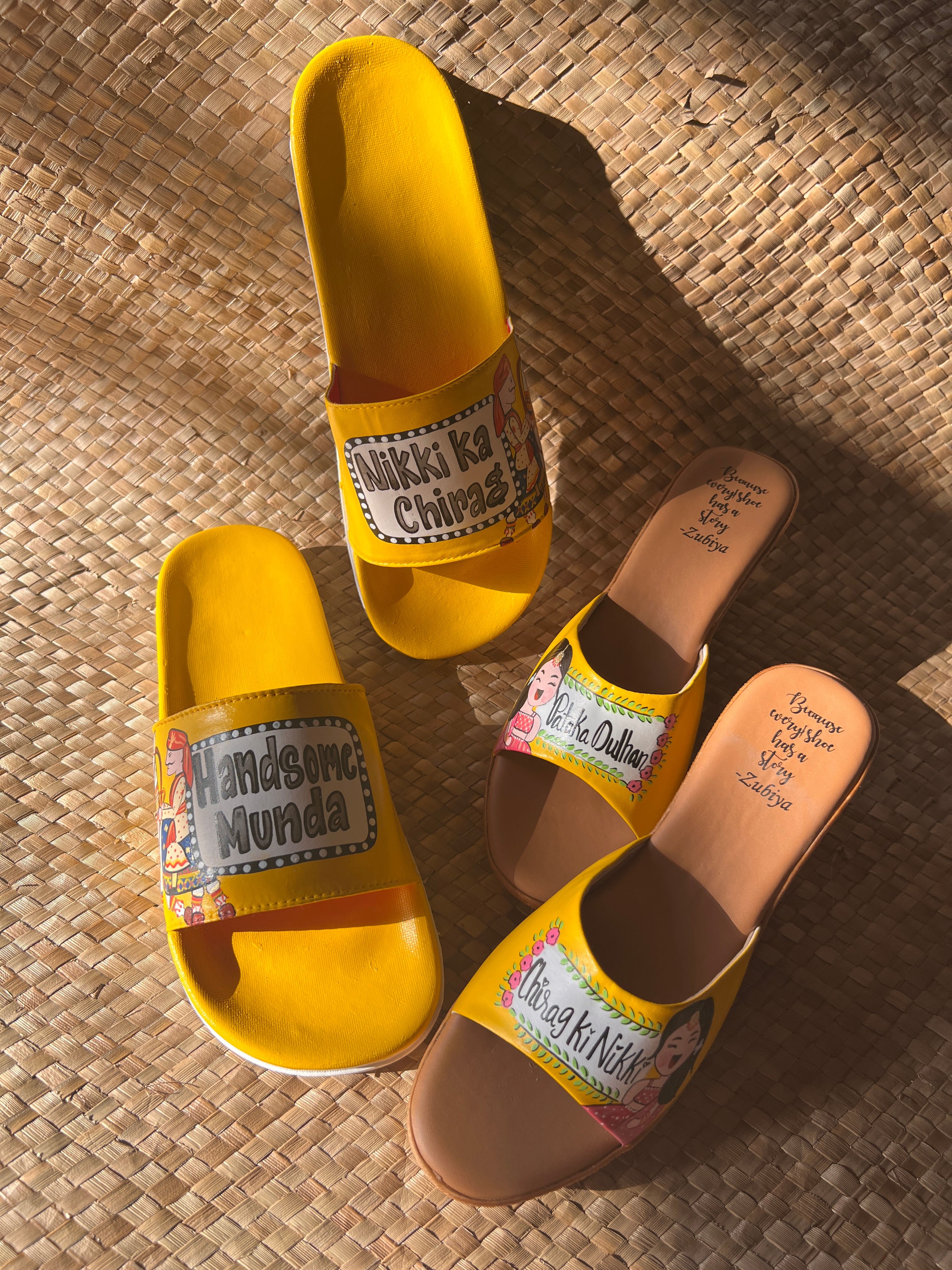 Yellow swagger couple wedges flats combo